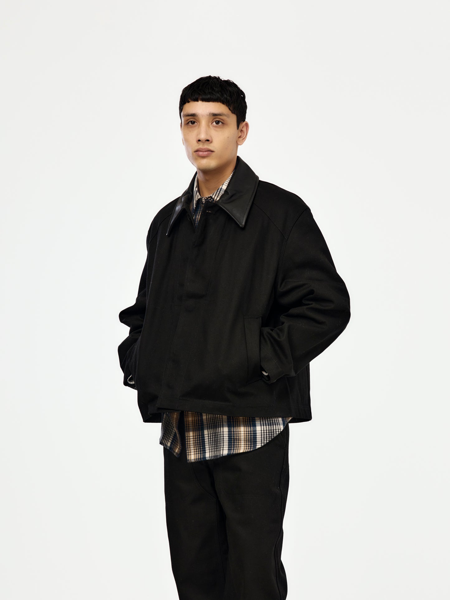 DOVER LEATHER COLLAR BARN JACKET