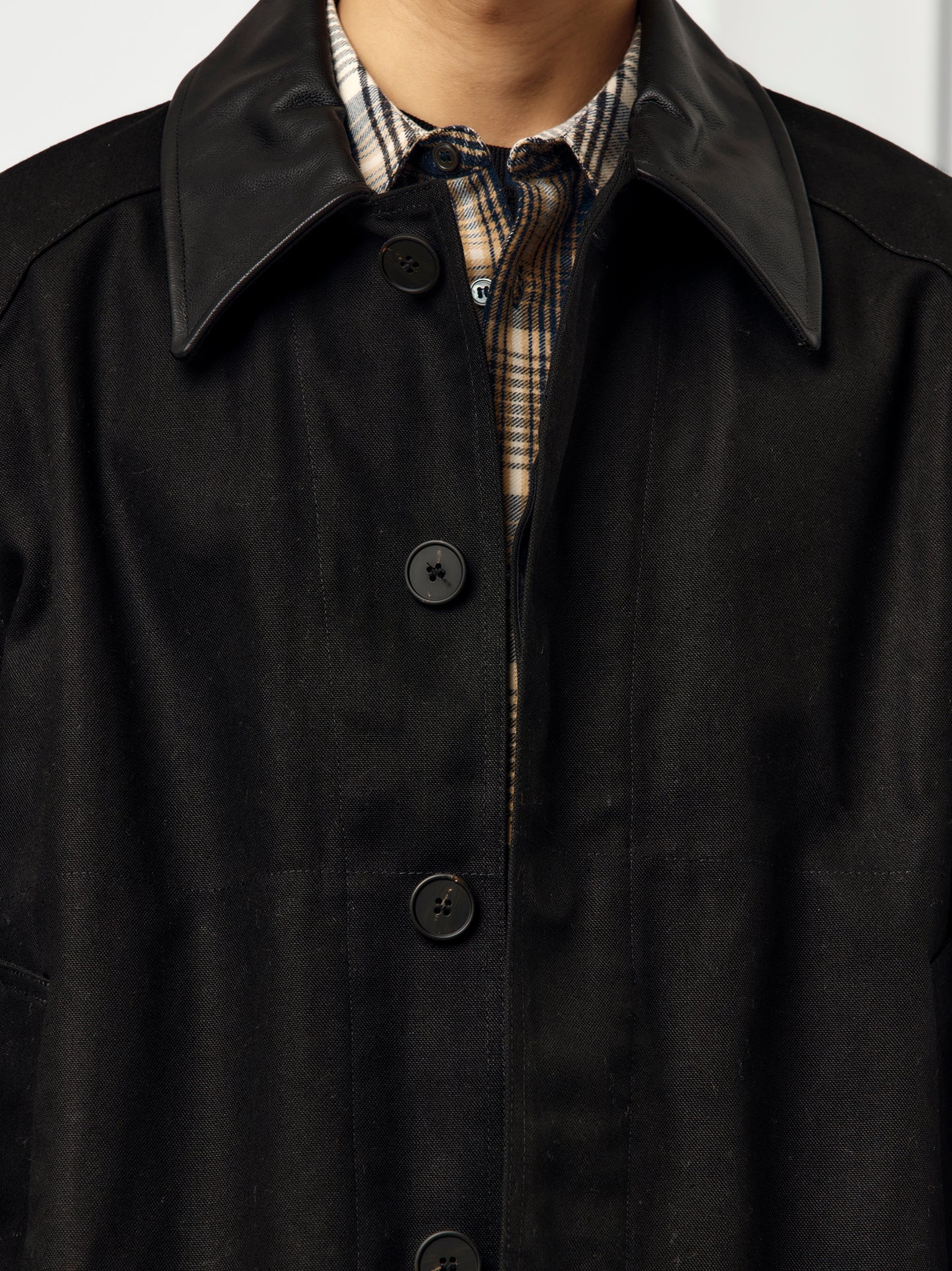 DOVER LEATHER COLLAR BARN JACKET