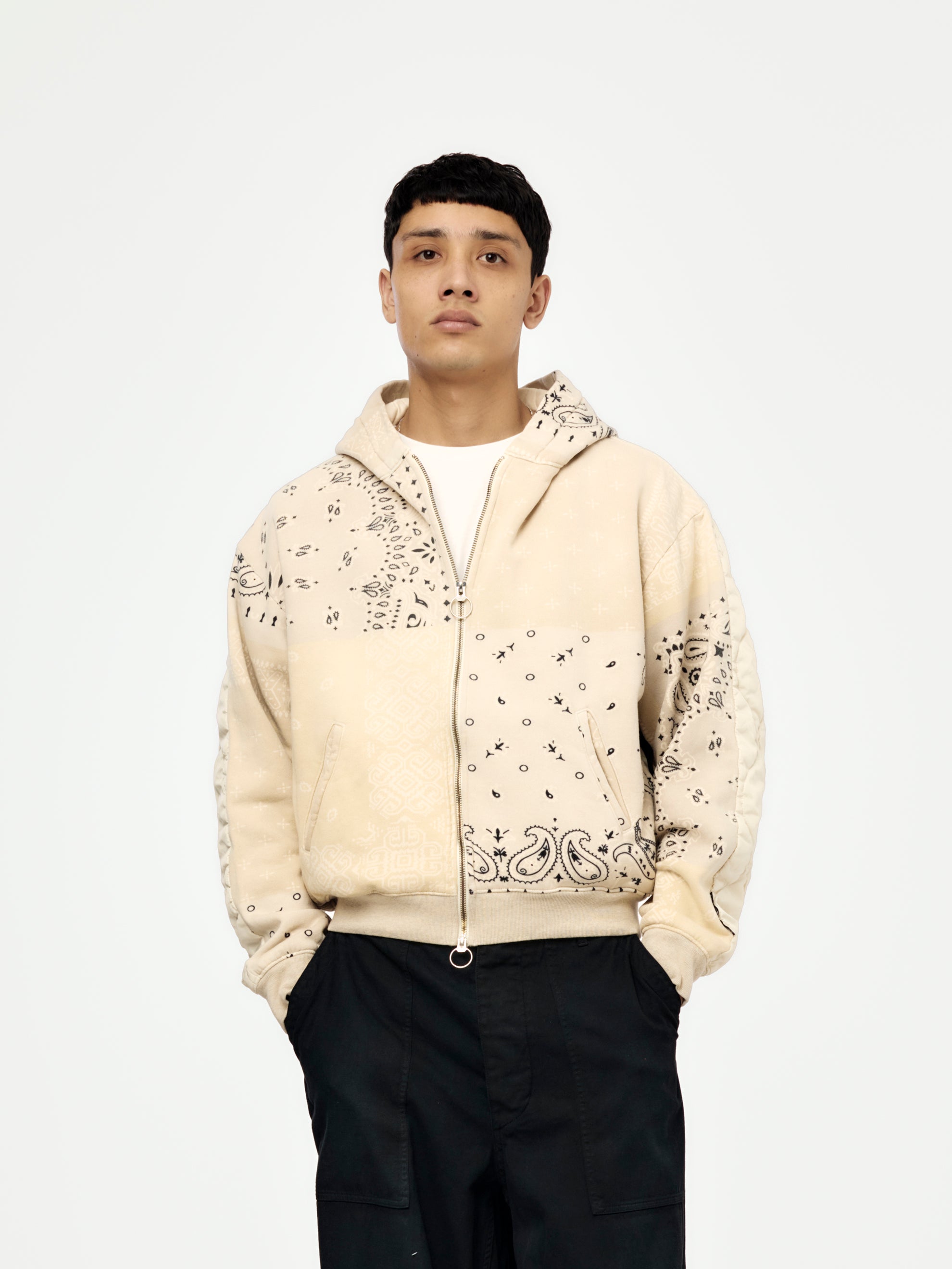 Kapital SWT Knit Bandana BIVOUAC Hooded Blouson (Ecru) - UNION LOS