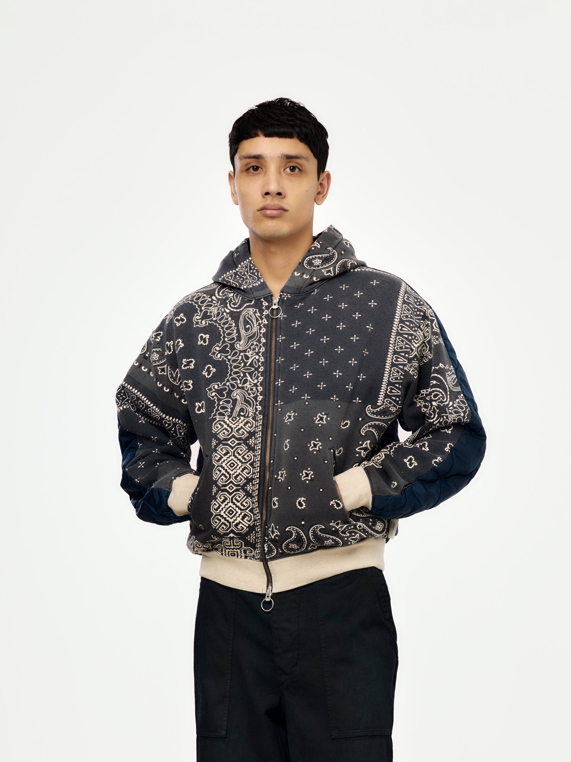 KAPITAL　ネックウォーマー Kapital SWT Knit Bandana BIVOUAC Hooded Blouson (Black) - UNION