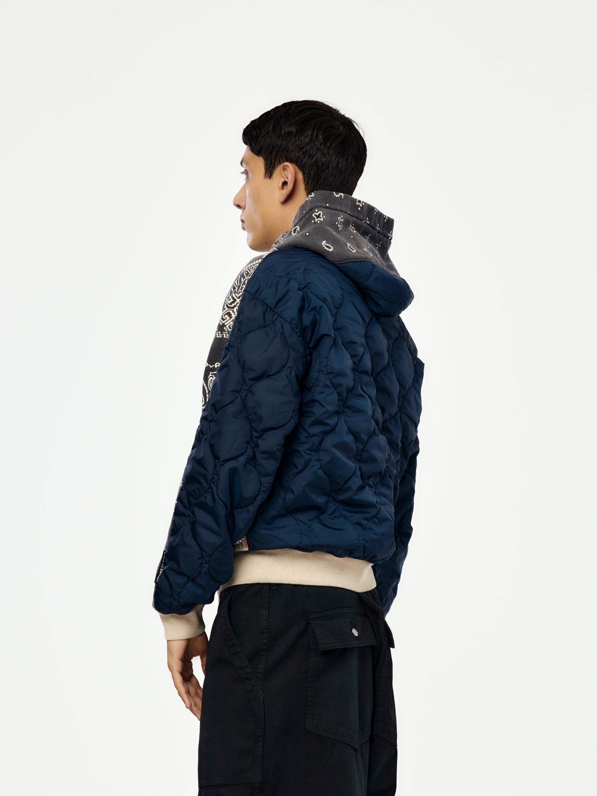 Kapital SWT Knit Bandana BIVOUAC Hooded Blouson (Black) - UNION