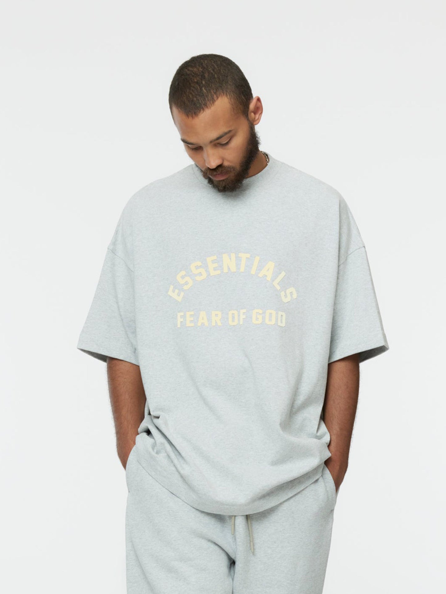 Heavy Jersey Crewneck T-shirt (Light Heather Grey)