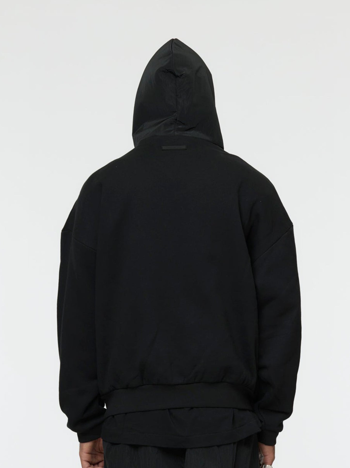 Nylon Fleece Hoodie (Jet Black)