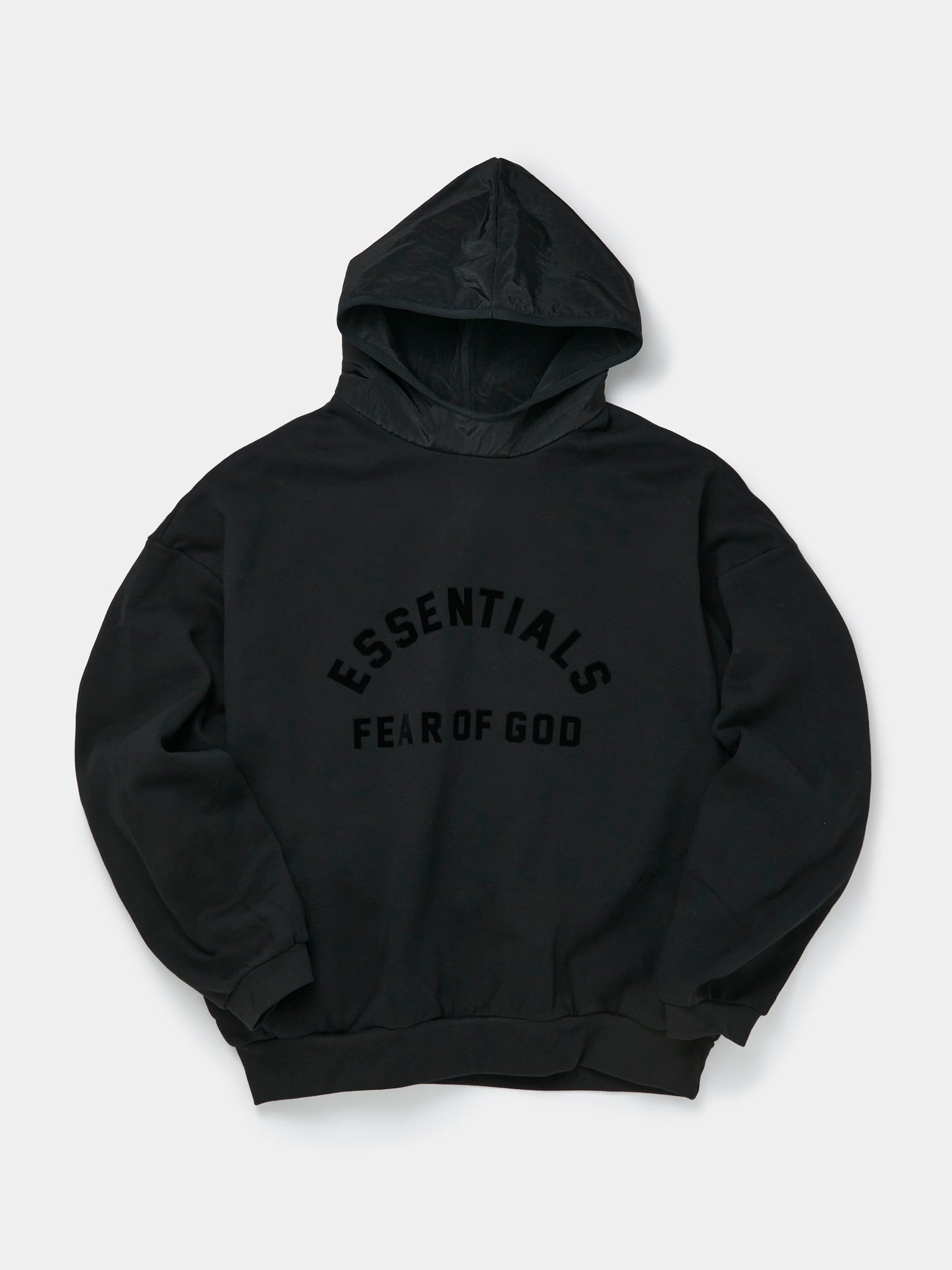 Nylon Fleece Hoodie (Jet Black)