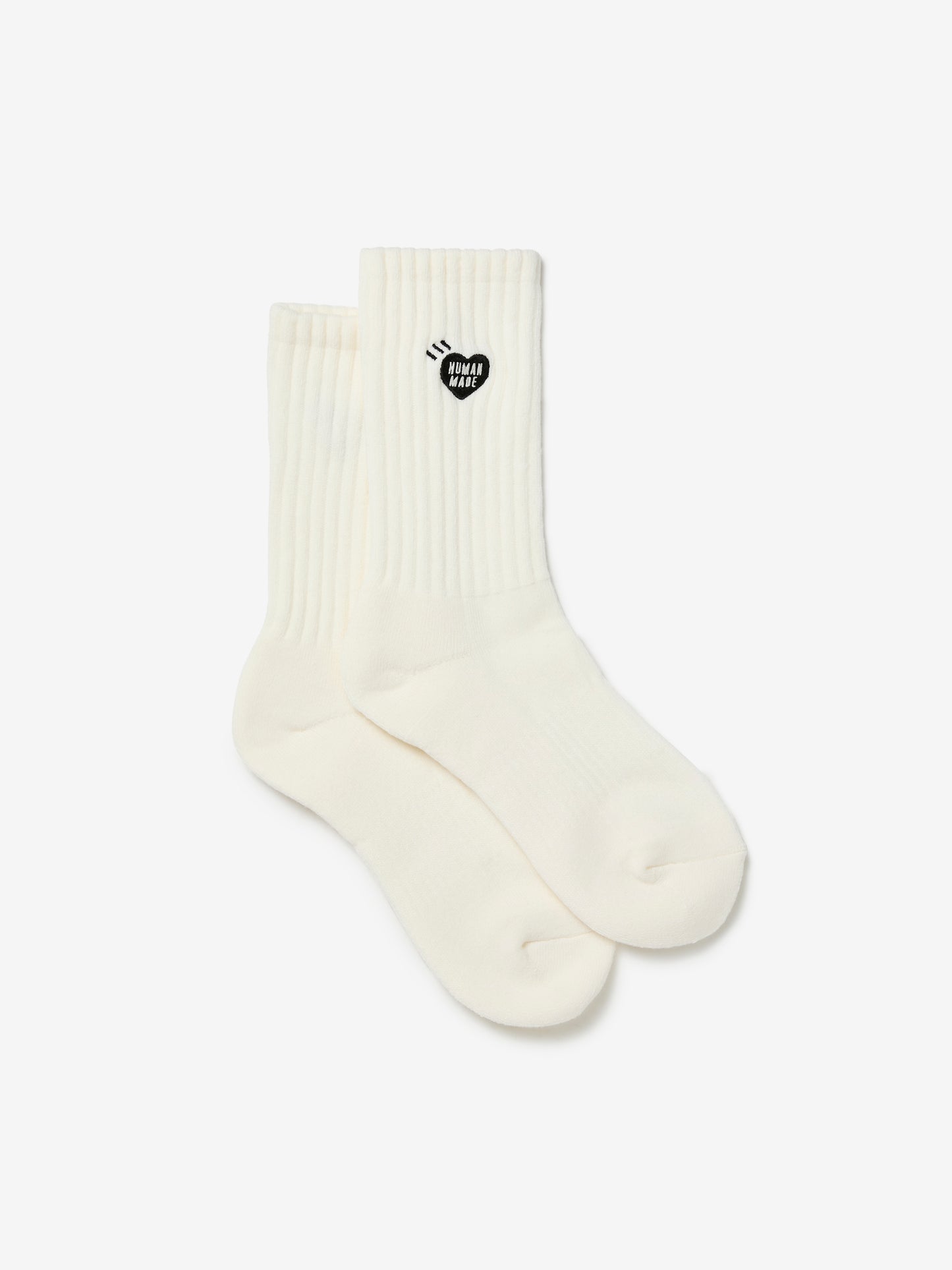Heart Logo Pile Socks (White)
