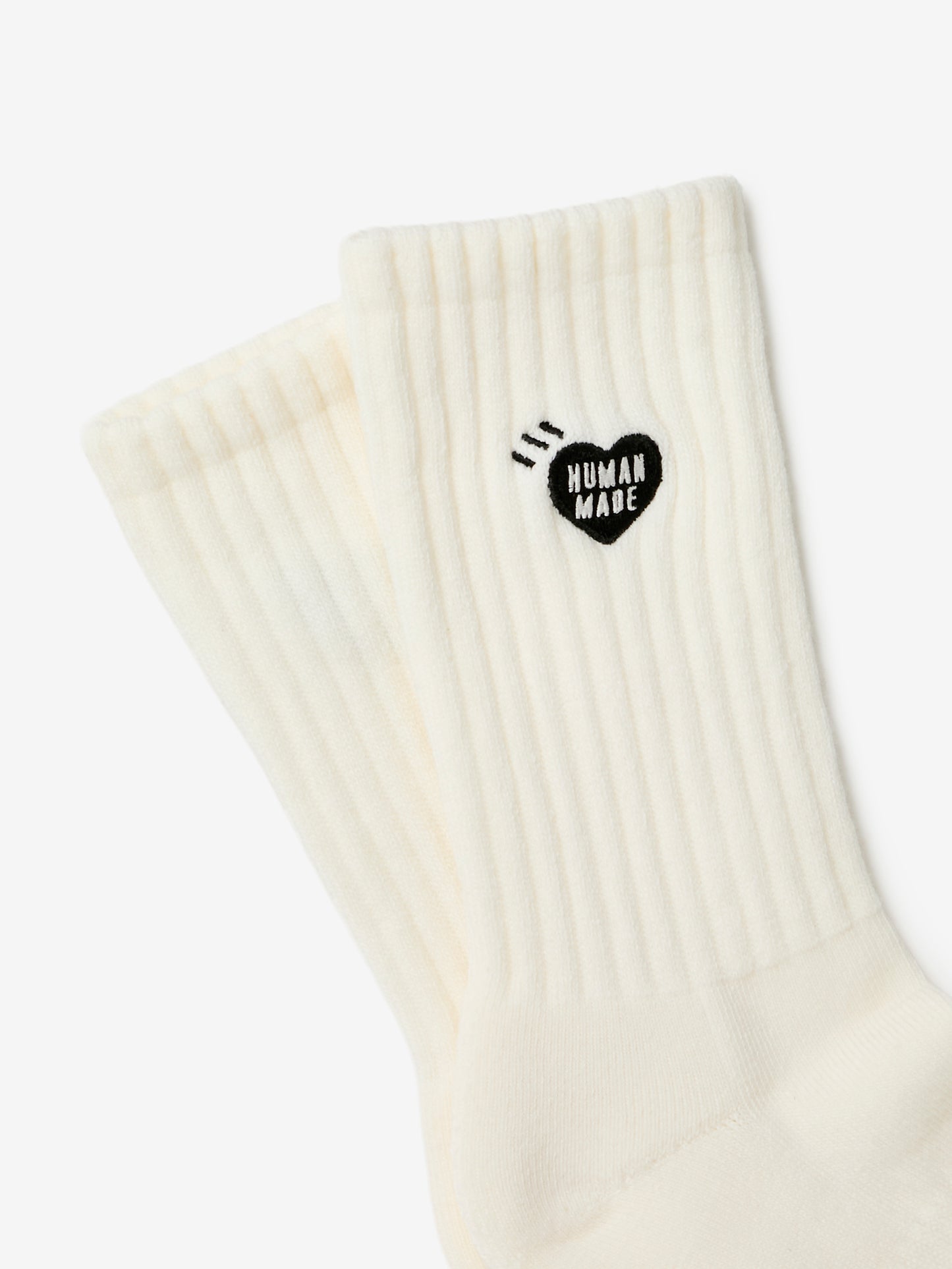 Heart Logo Pile Socks (White)