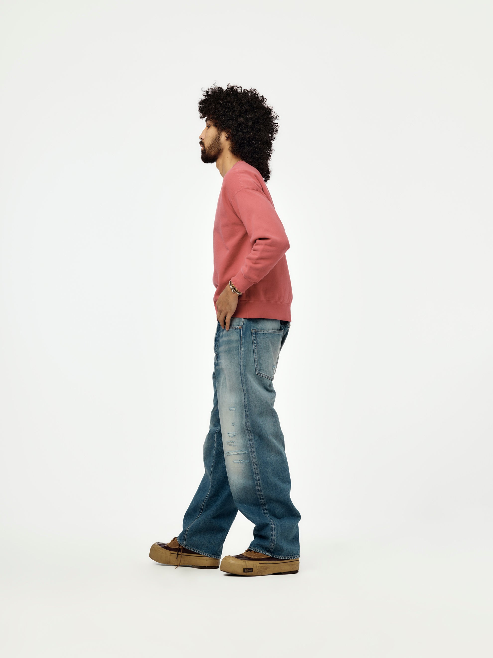Visvim JUMBO SB SWEAT L/S (DMGD RED) - UNION LOS ANGELES