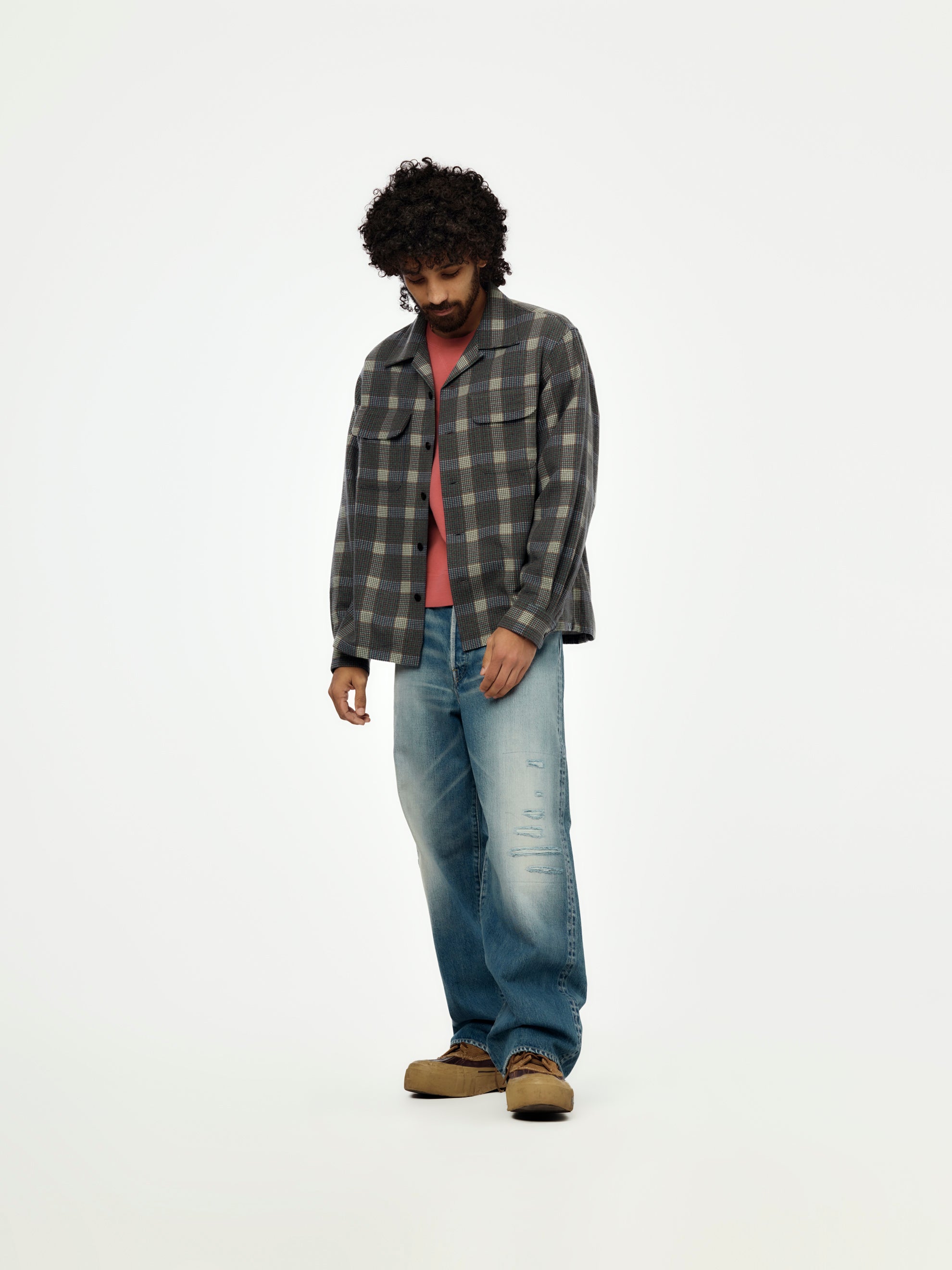 トップス visvim CARROW SHIRT CHECK L/S Visvim visvim CARROW SHIRT CHECK (GREY) - UNION LOS ANGELES