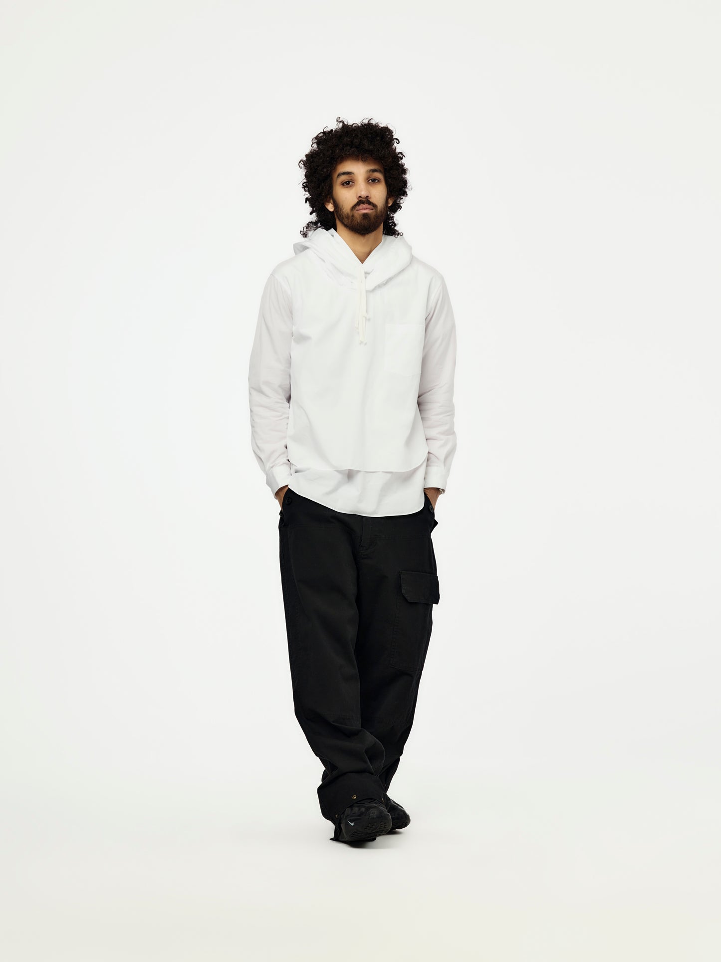 Double Hooded Shirt (White)