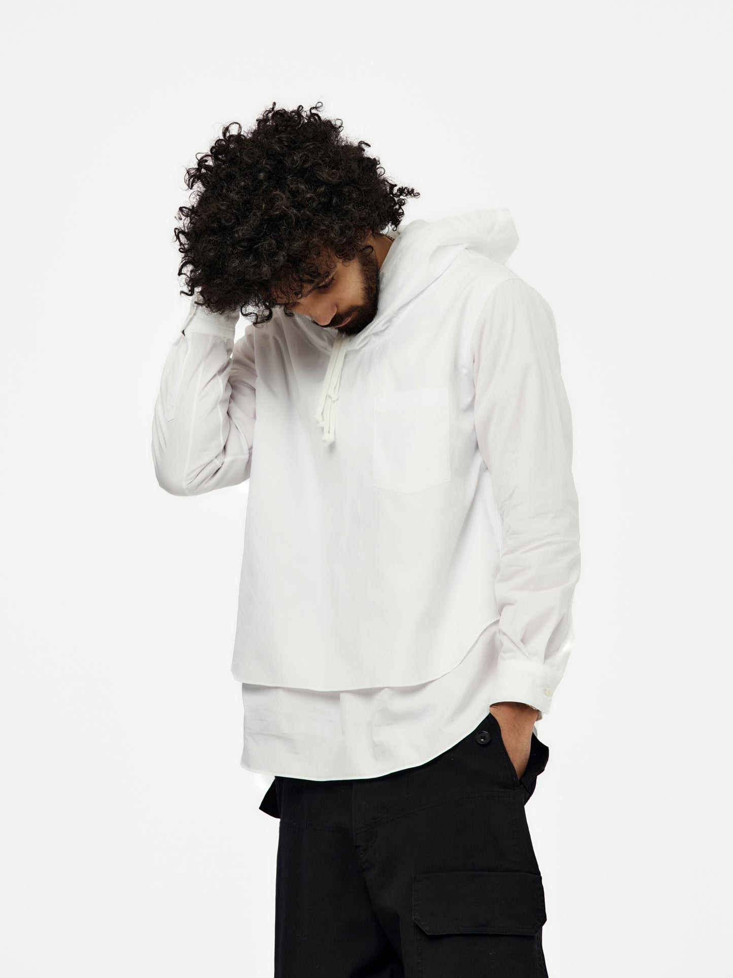 Double Hooded Shirt (White)