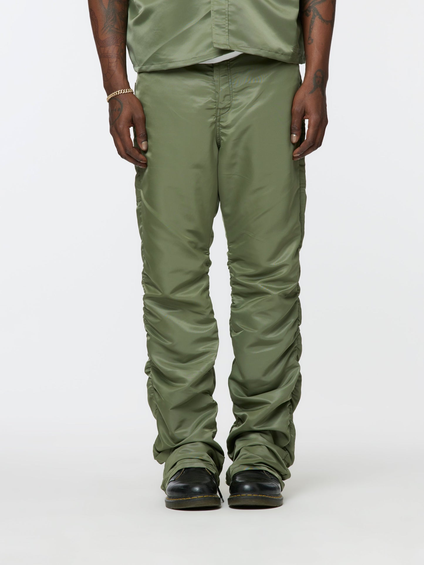 Shirred Kickflare Trousers