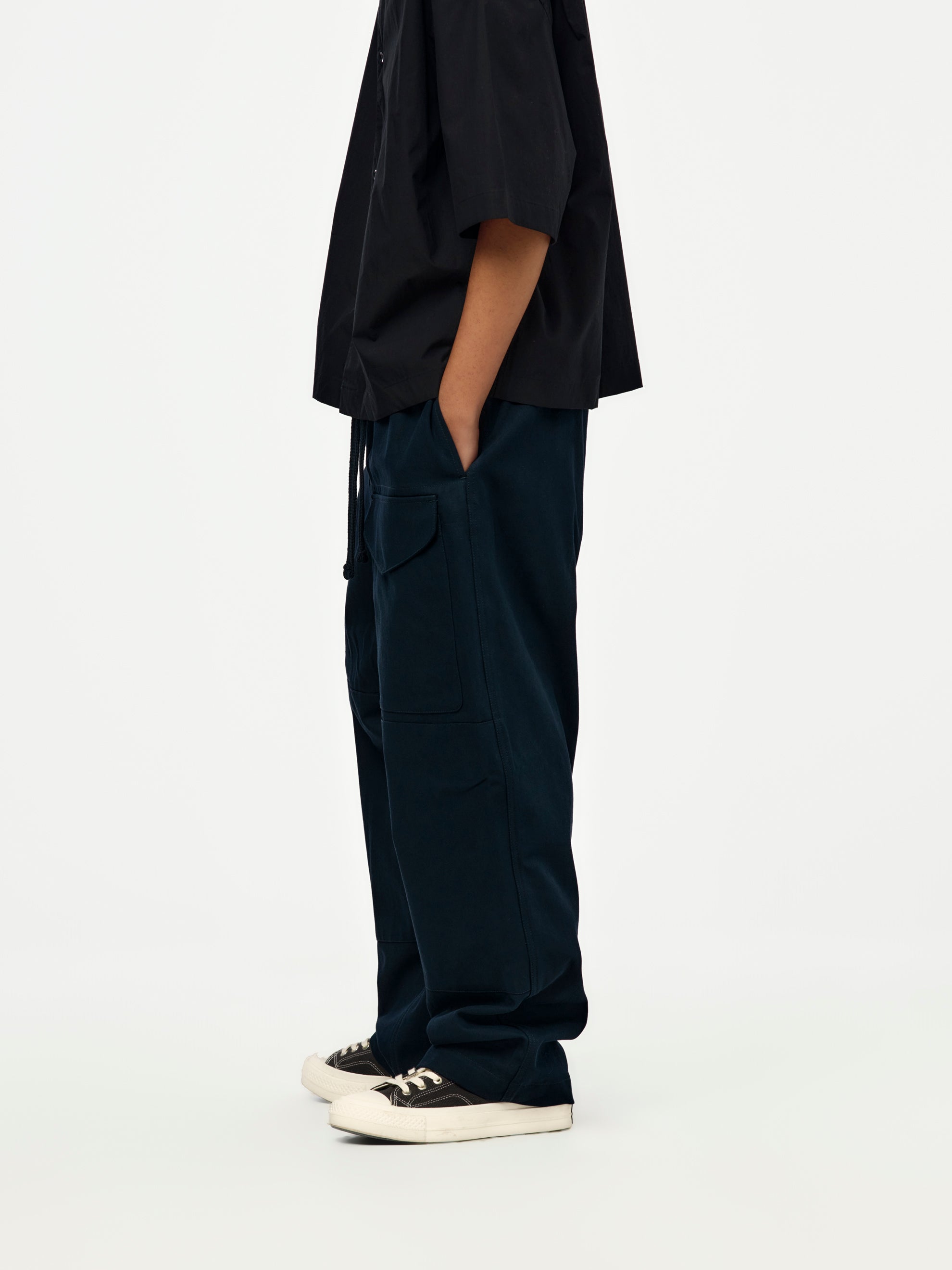 Studio Nicholson Nava Patch Pocket Drawstring Pant (Indigo