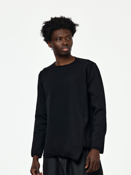 【CdG HOMME PLUS】1990s Special Sweater CdG Homme Plus Asymmetric Sweater Black | SOMEWHERE®