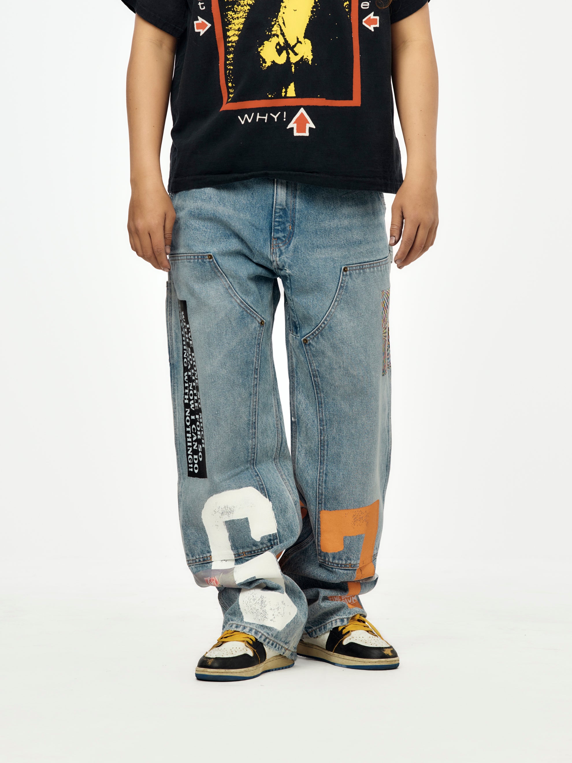 STUDIES Nothing Personal Double Knee Jeans (Blue) - UNION LOS ANGELES