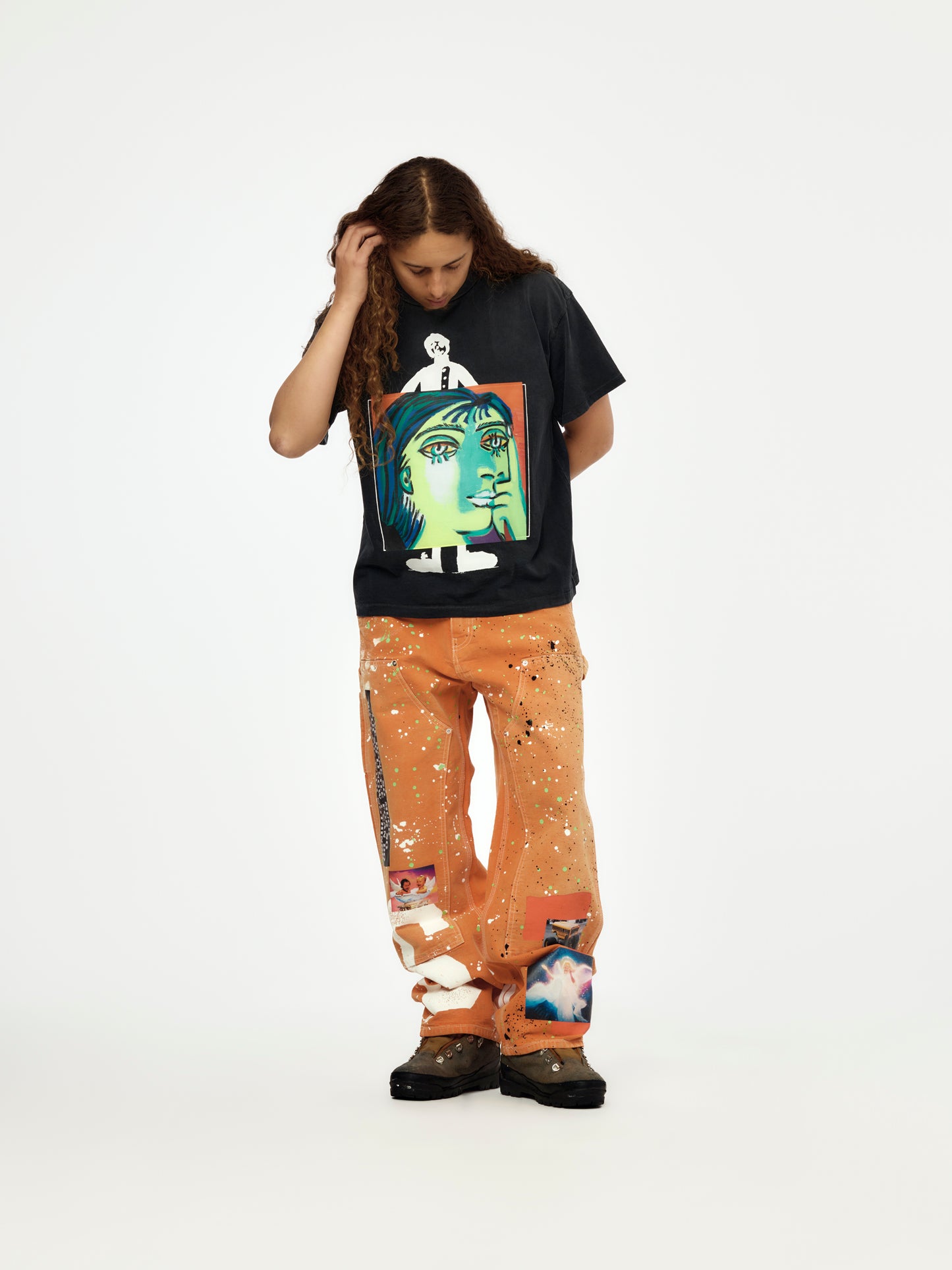 Nothing Personal Double Knee Jeans (Orange)