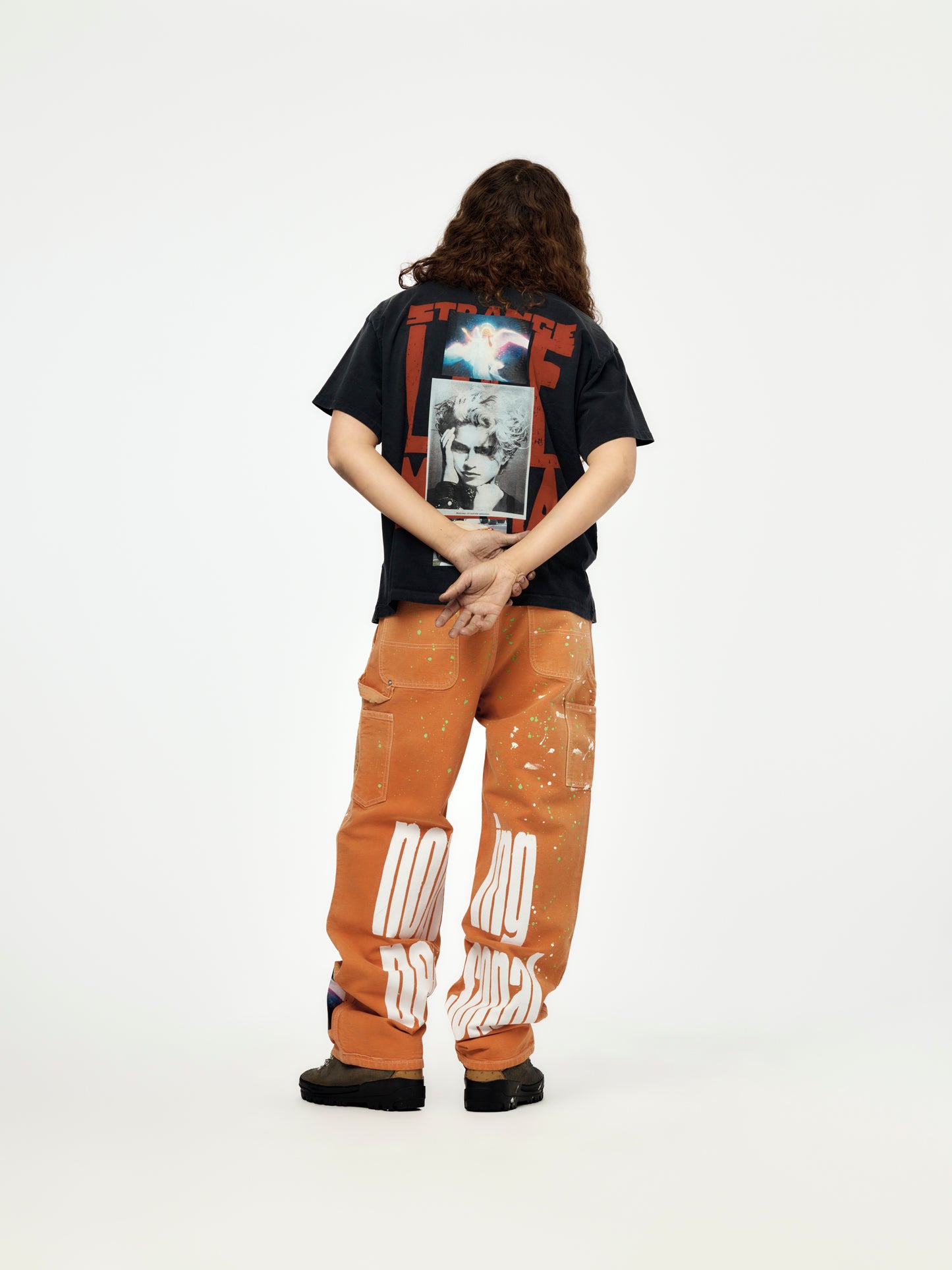 Nothing Personal Double Knee Jeans (Orange)
