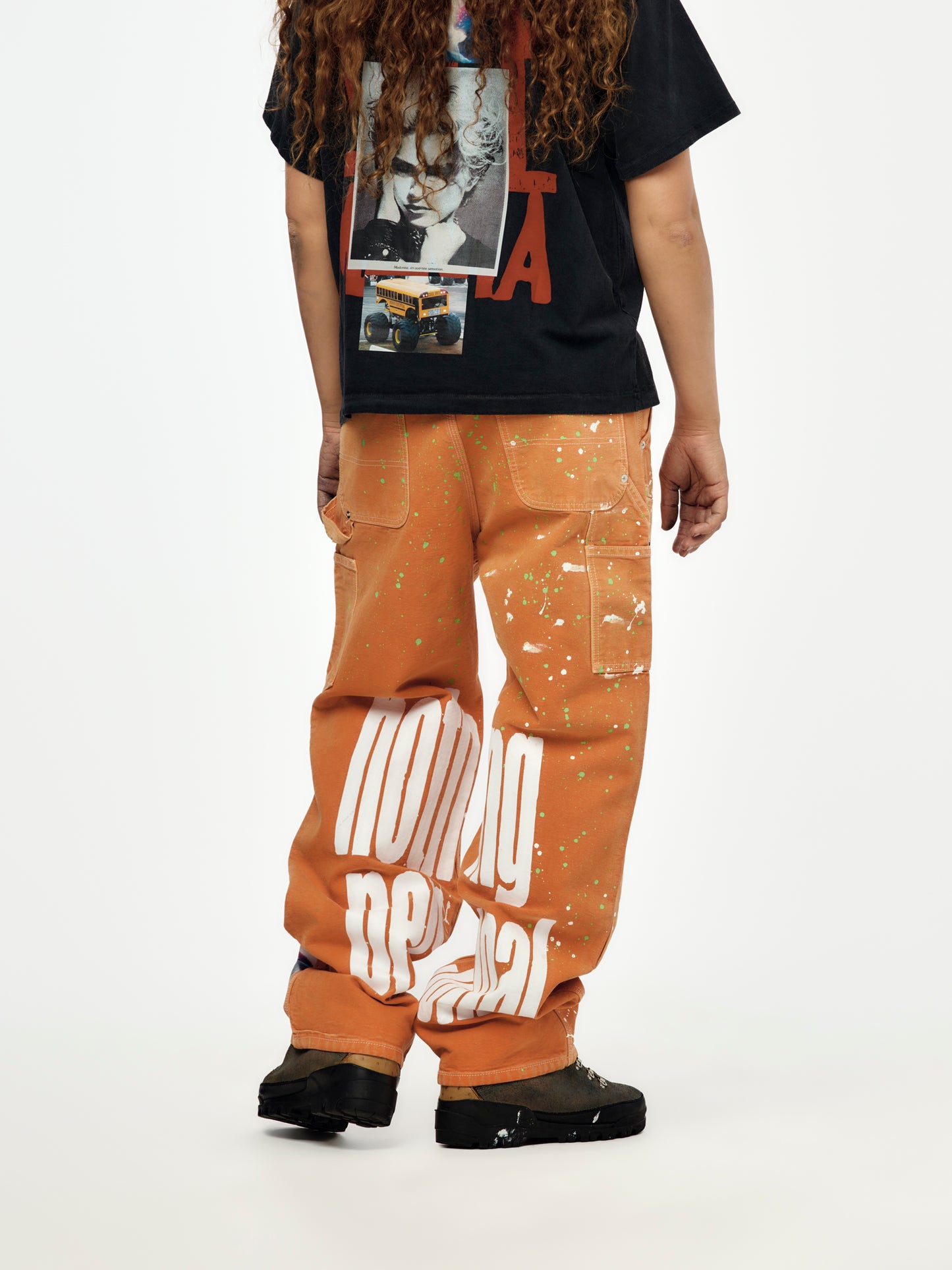 Nothing Personal Double Knee Jeans (Orange)