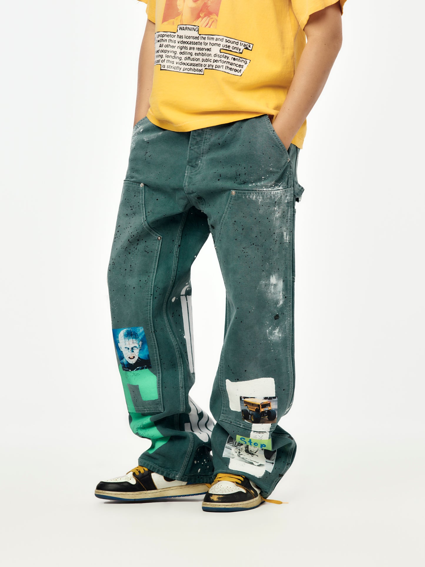 Nothing Personal Double Knee Jeans (Green)