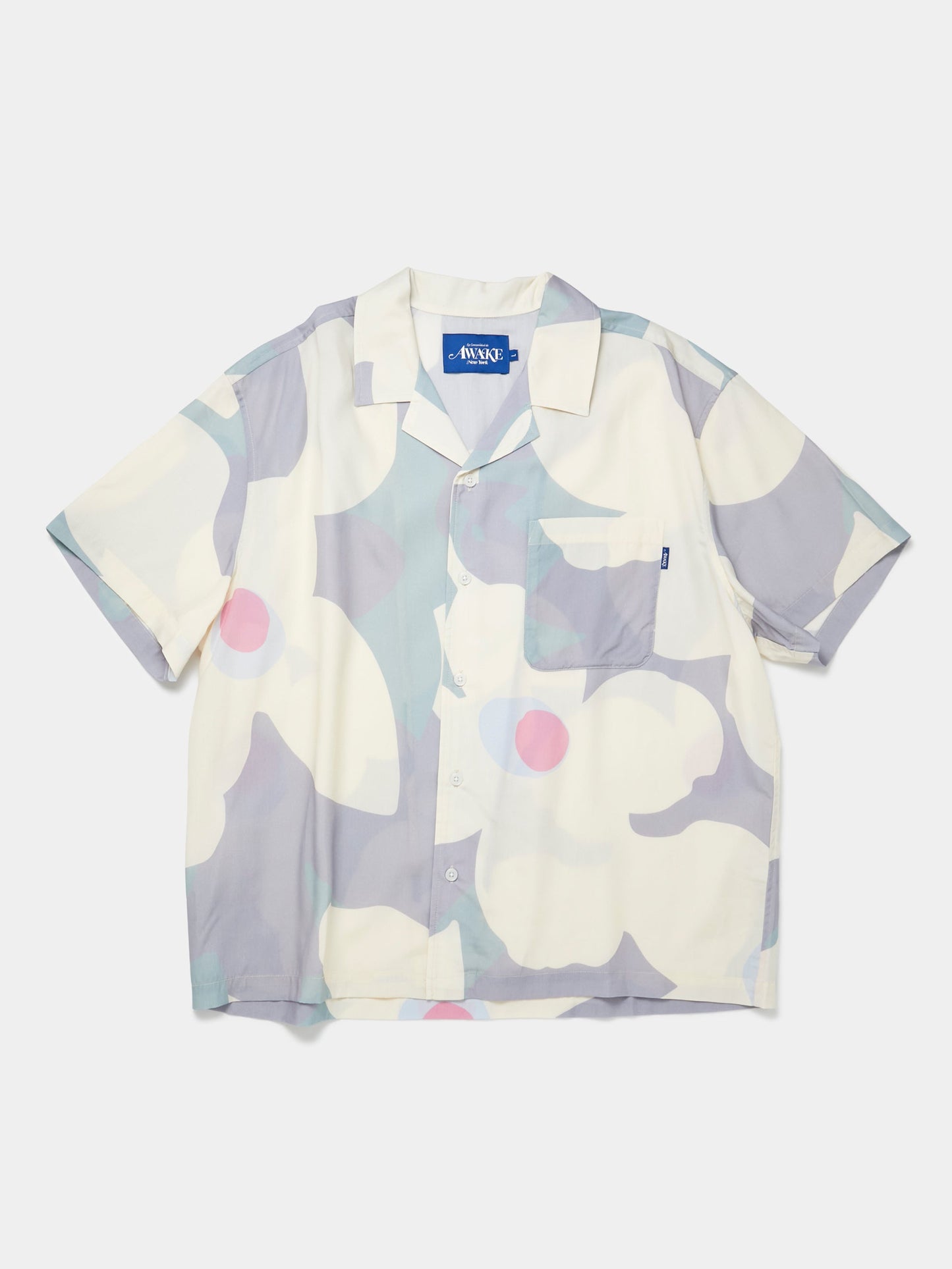 Grey Floral Camp Shirt