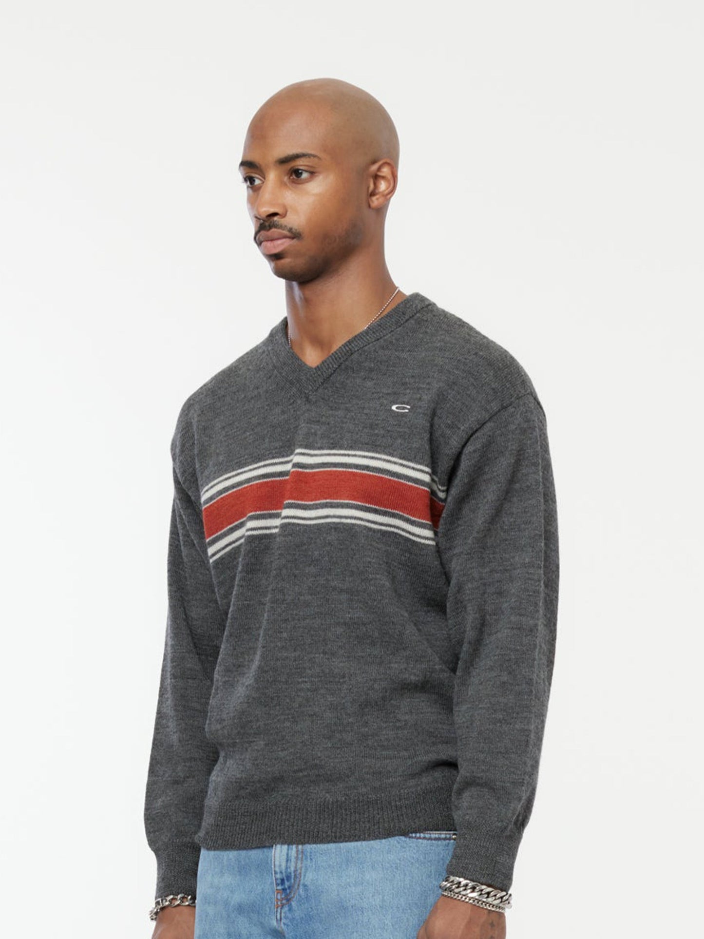 Field V-Neck Sweater (Dark Grey)