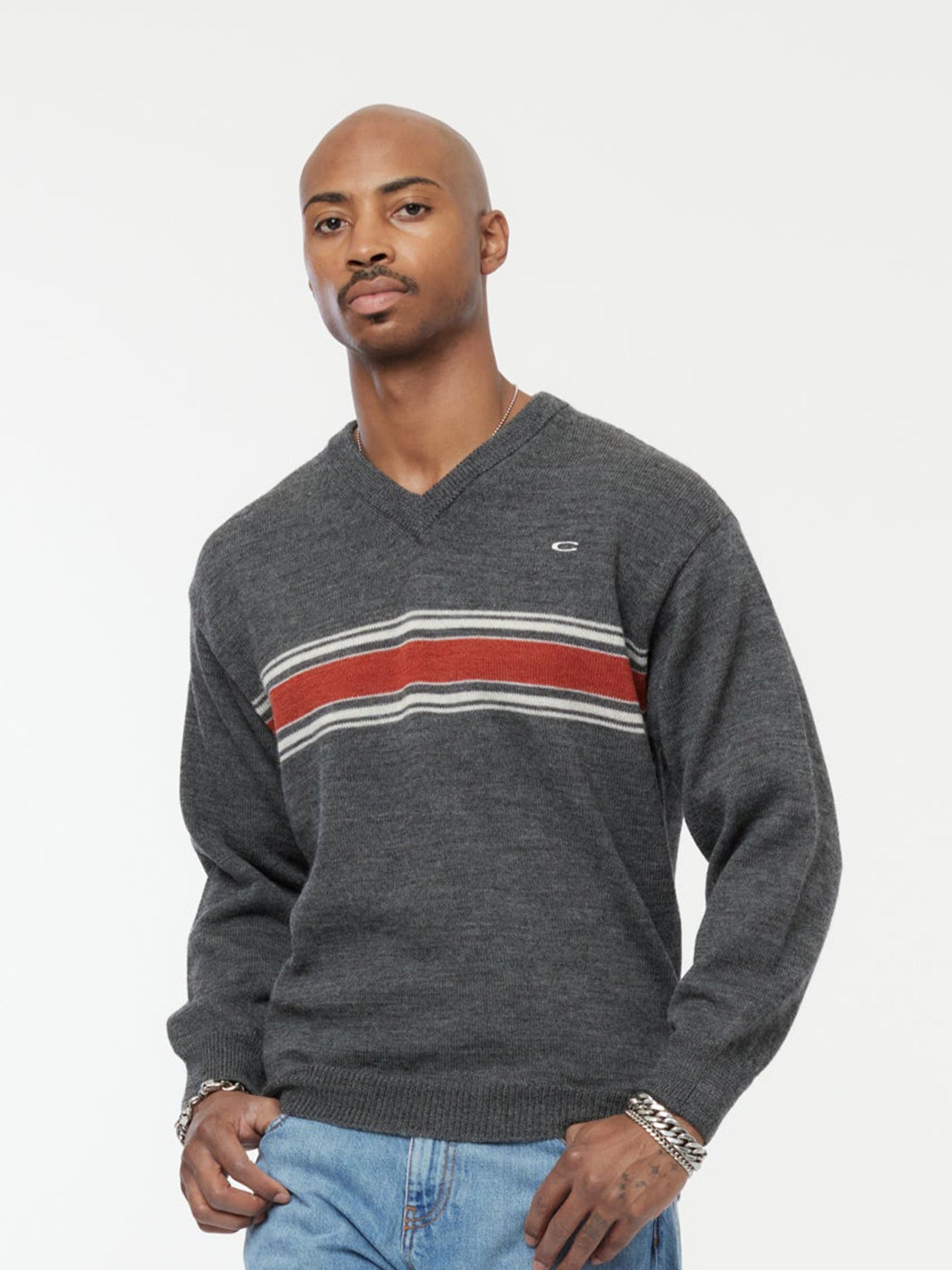 Field V-Neck Sweater (Dark Grey)