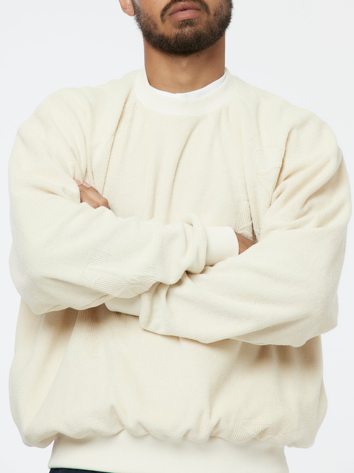 Terry Jacquard Crewneck (Off White)