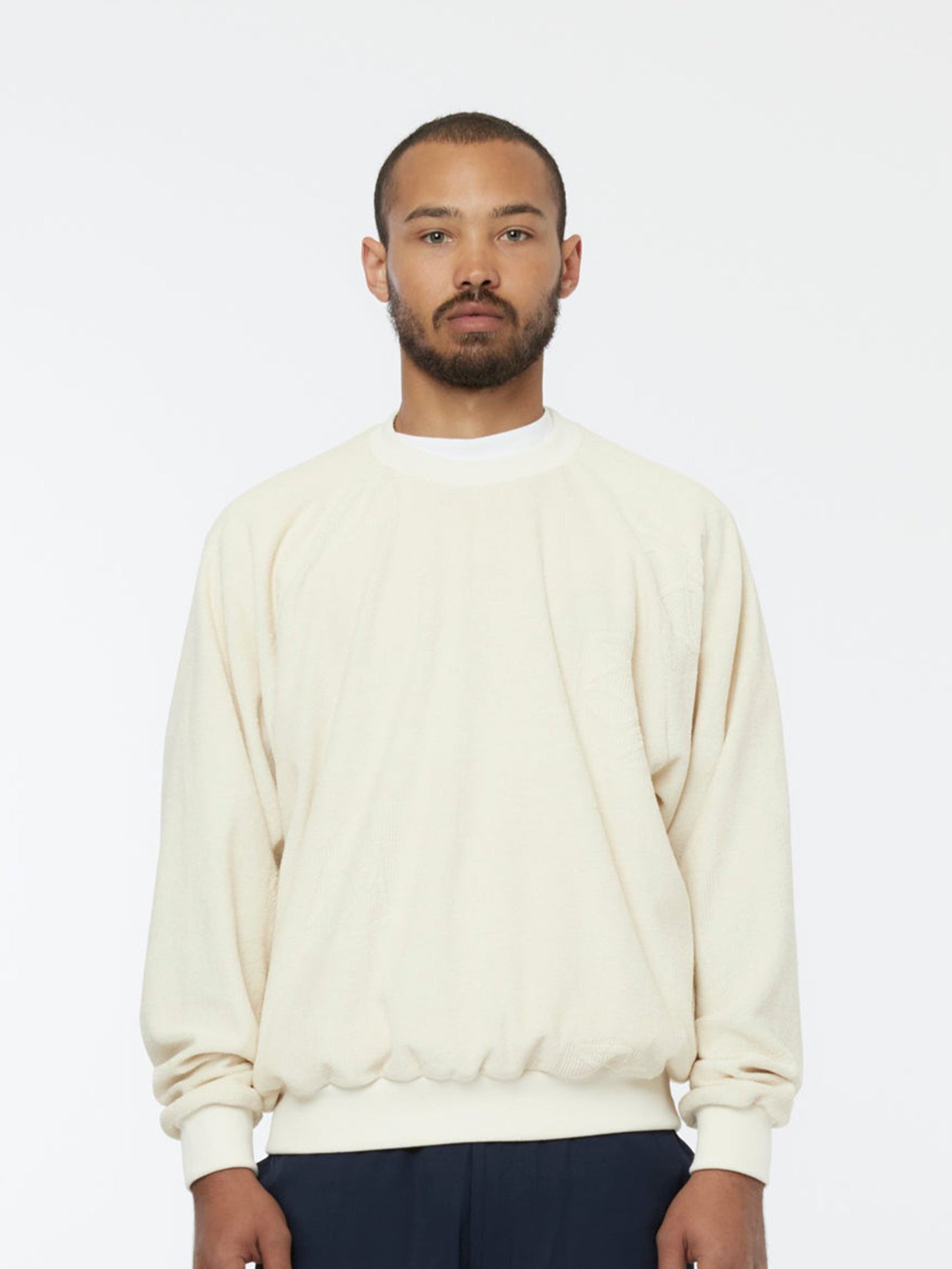 Terry Jacquard Crewneck (Off White)