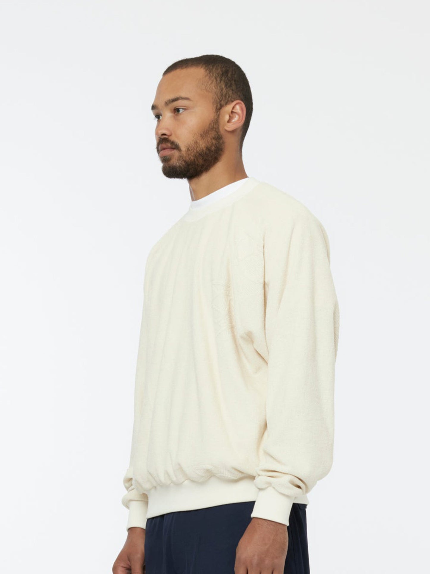 Terry Jacquard Crewneck (Off White)