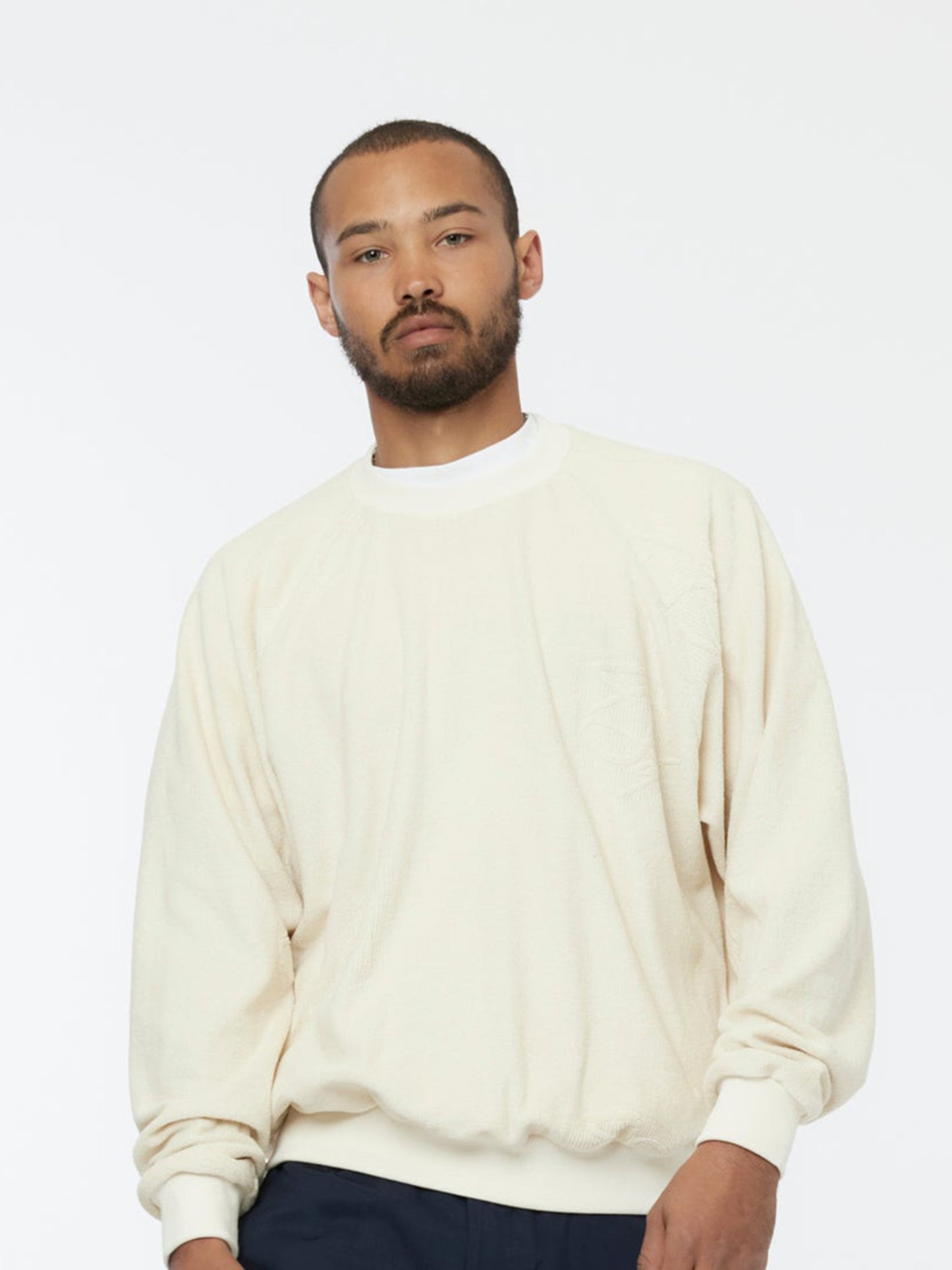 Terry Jacquard Crewneck (Off White)