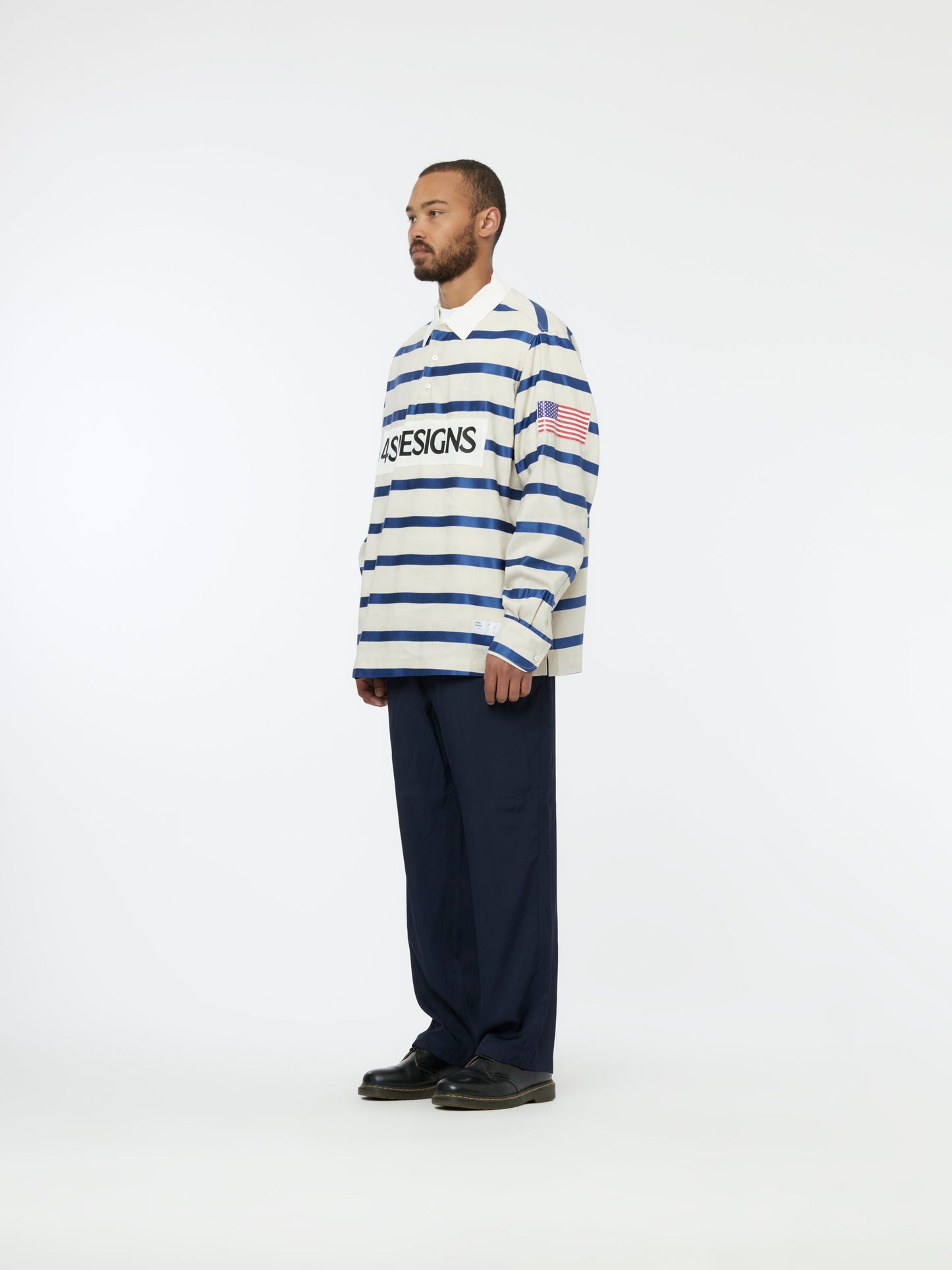 Rugby Stripe Shirt (Off White/Navy)