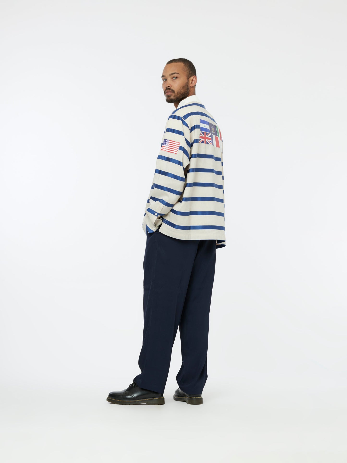 Rugby Stripe Shirt (Off White/Navy)