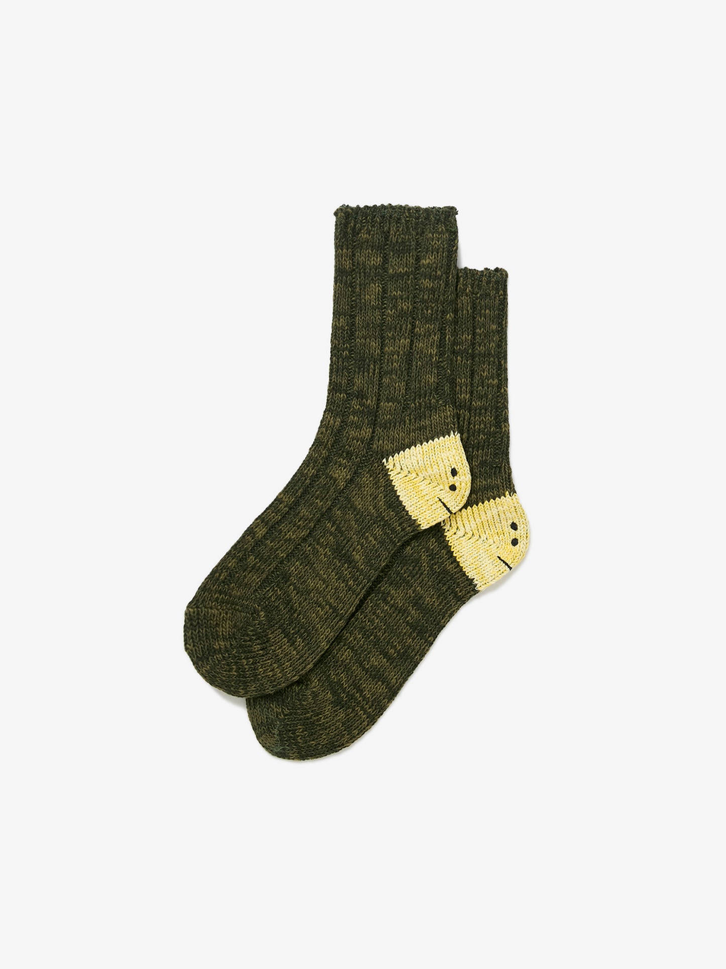 56 Yarns MA-1 RAINBOWY HAPPY HEEL Socks (Khaki)