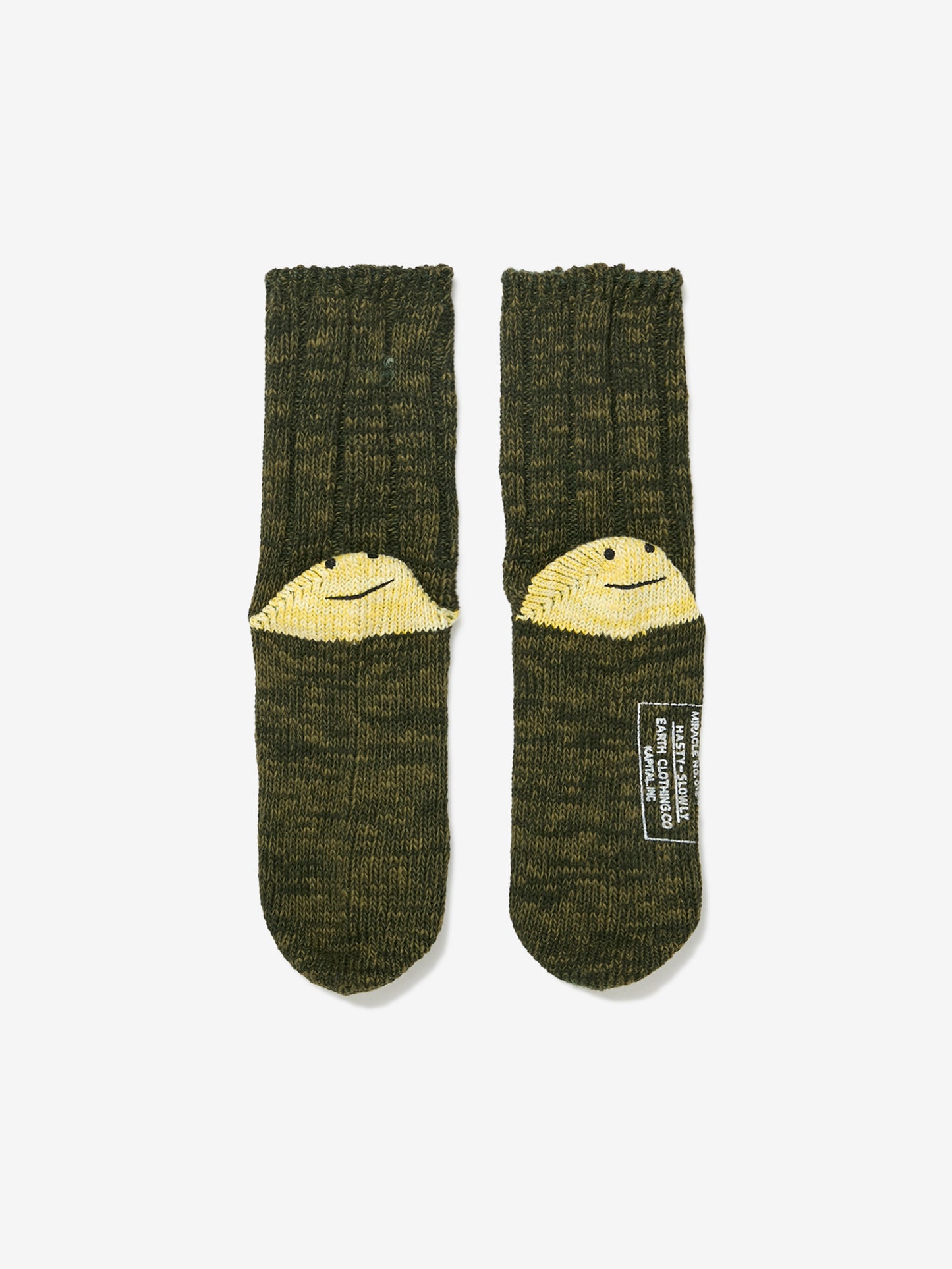 56 Yarns MA-1 RAINBOWY HAPPY HEEL Socks (Khaki)