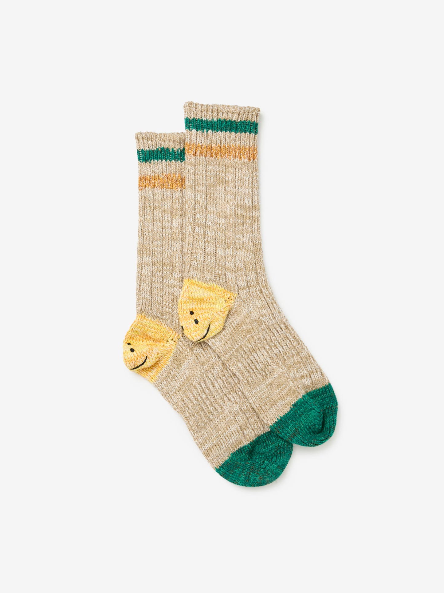 60 Yarns Grandrelle IVY RAINBOWY HAPPY Heel-Hold Socks (Beige)