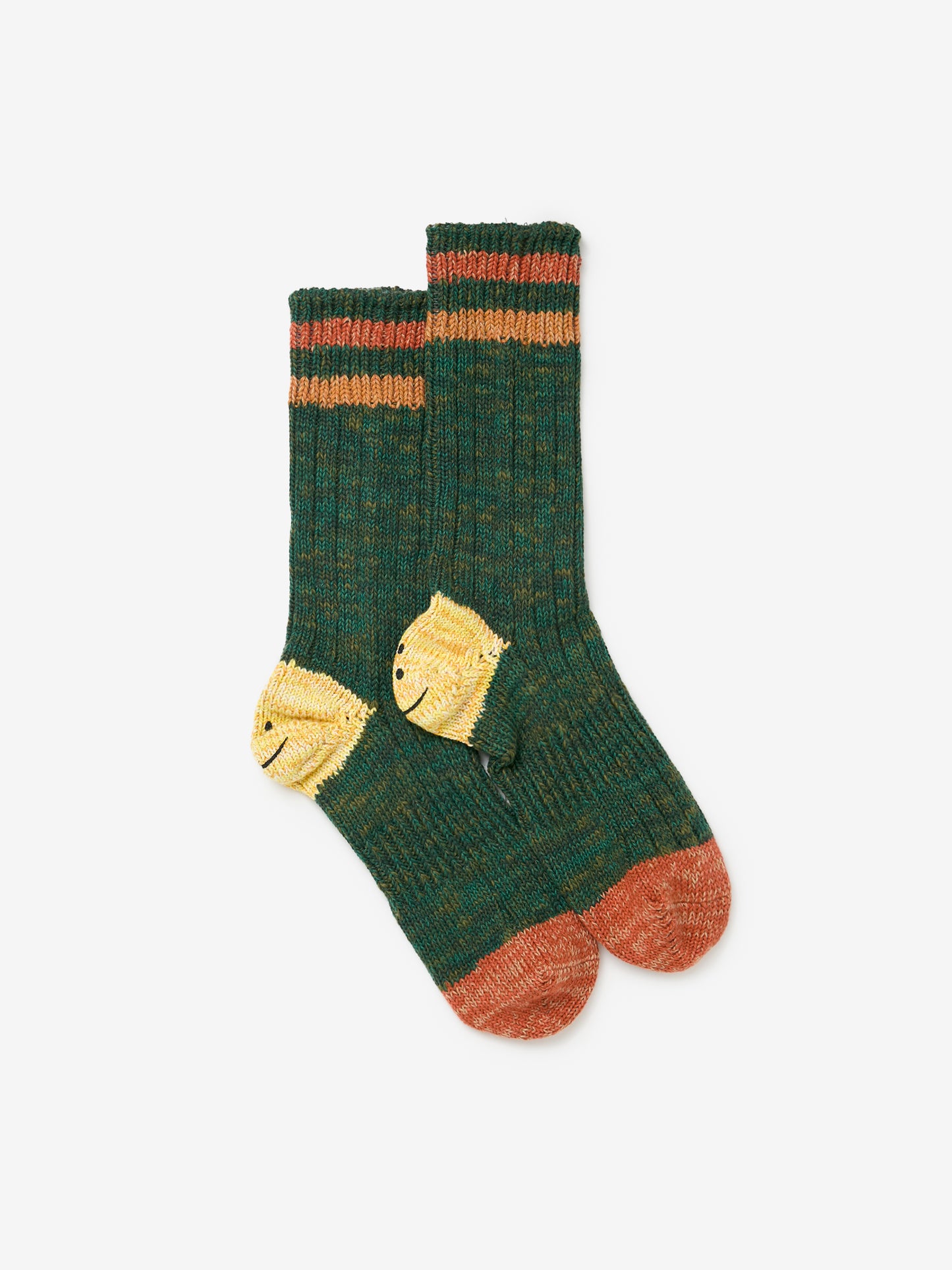 60 Yarns Grandrelle IVY RAINBOWY HAPPY Heel-Hold Socks (Green)