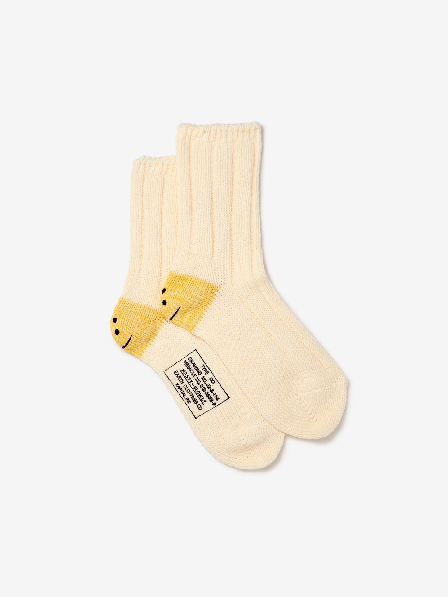 56 Yarns MA-1 RAINBOWY HAPPY HEEL Socks (White)