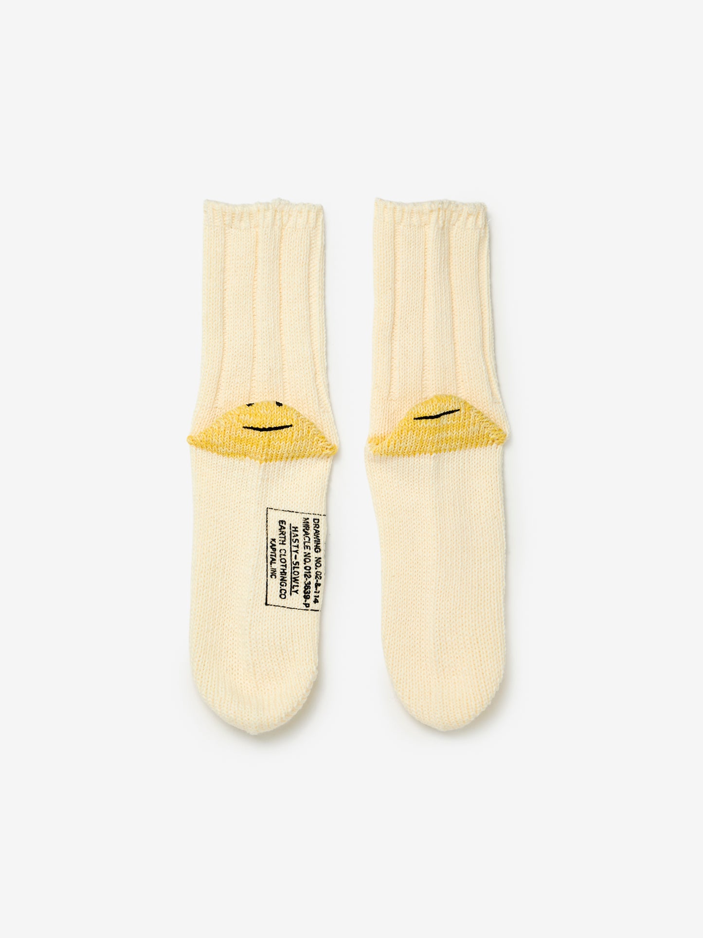 56 Yarns MA-1 RAINBOWY HAPPY HEEL Socks (White)