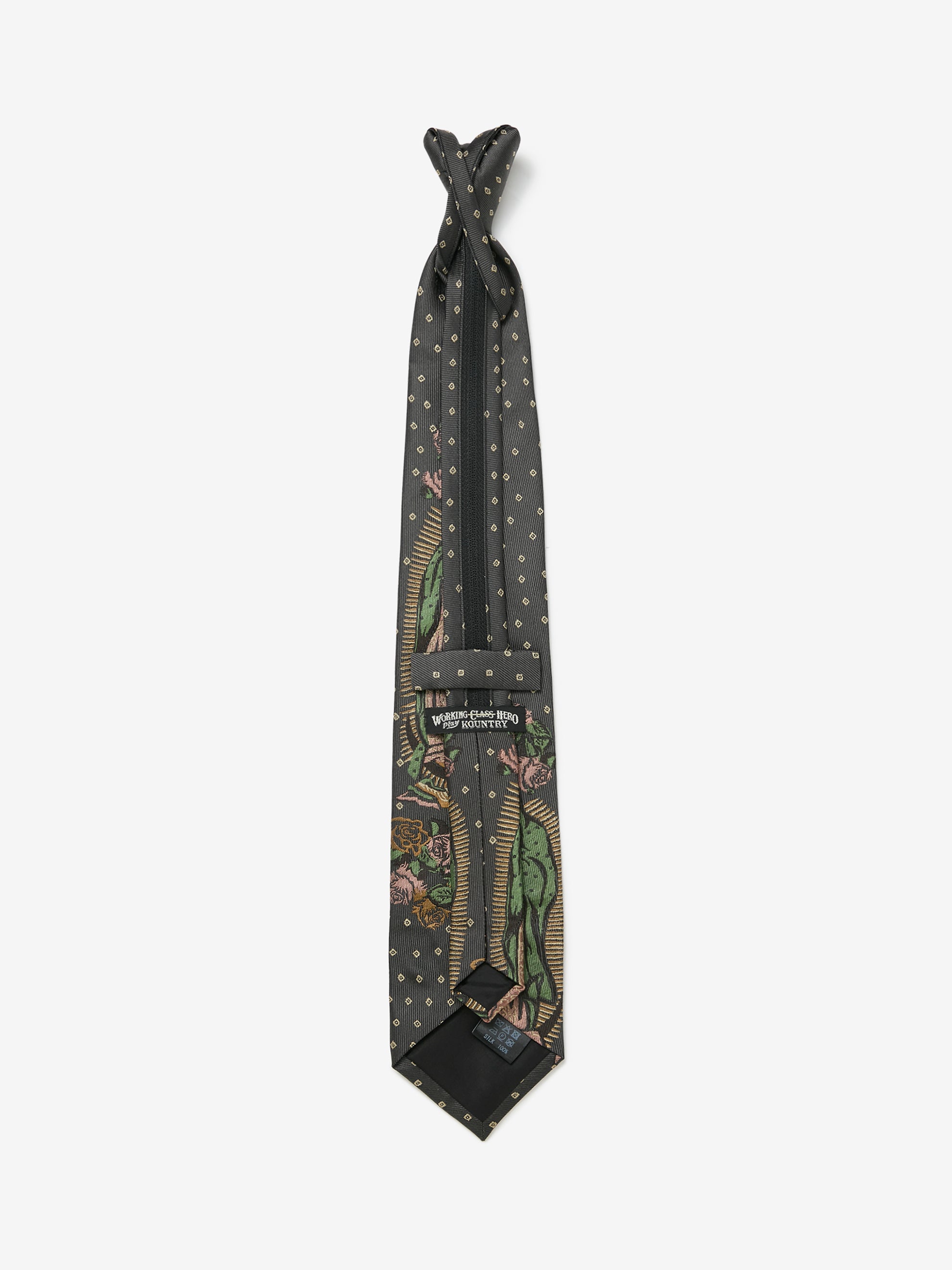 Kapital Silk Twill MARIA ZIP Tie (Black) - UNION LOS ANGELES