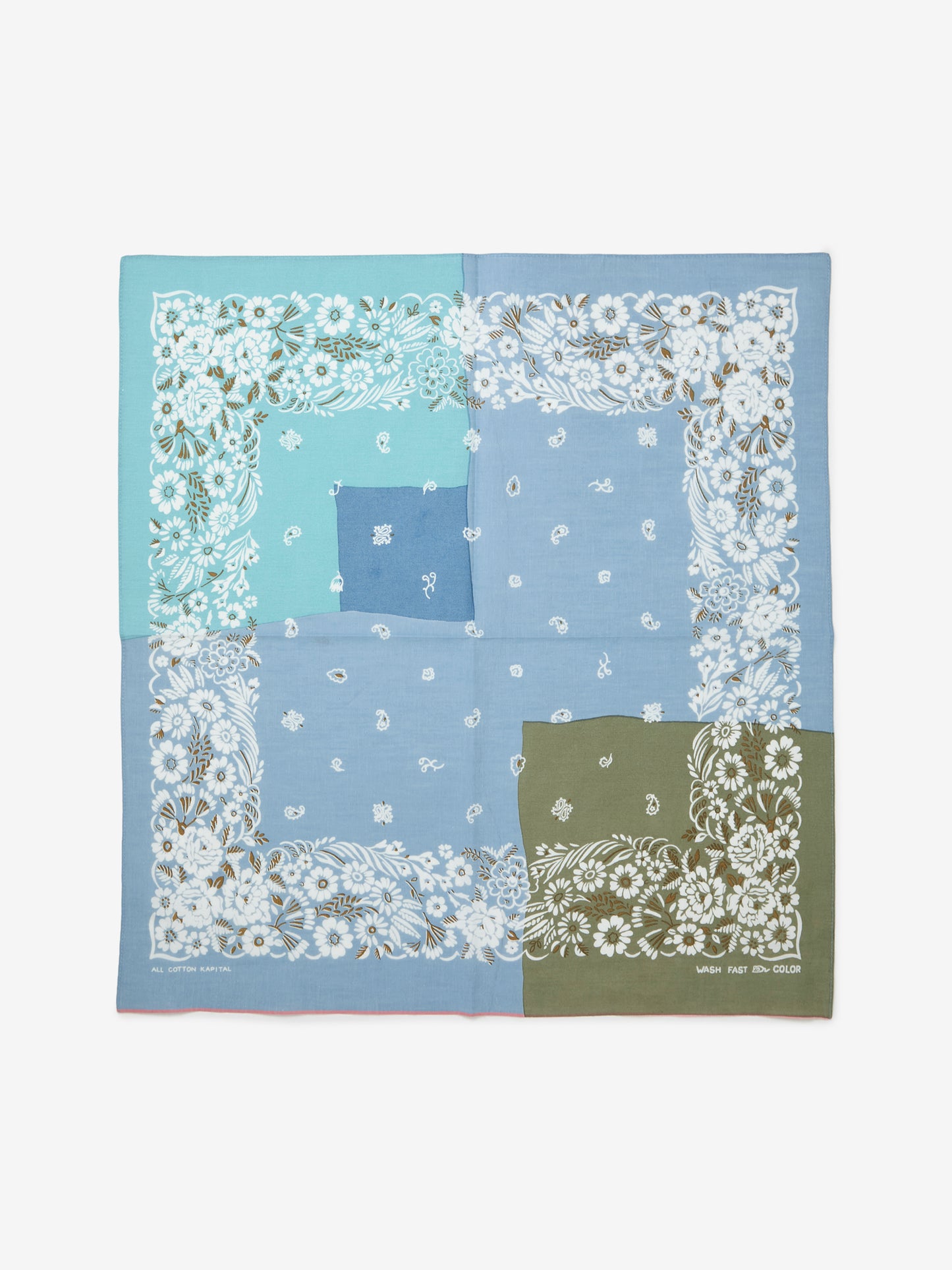 Fastcolor Selvedge GARDEN Patchwork Bandana (SAX)