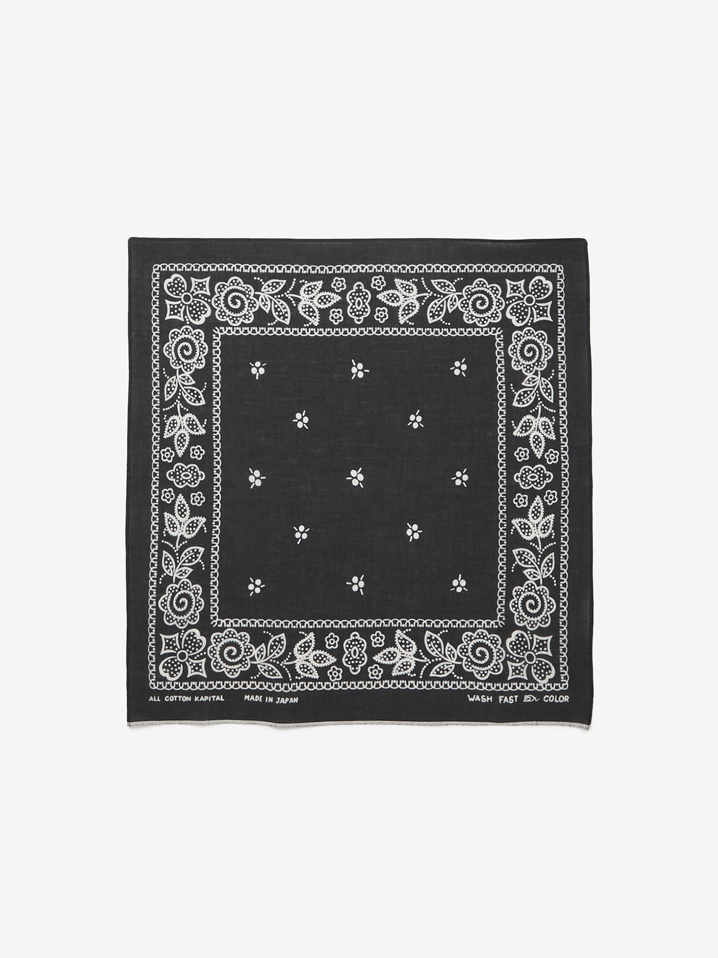 Fastcolor Selvedge ESCARGOT FLOWER Bandana (BLACK)