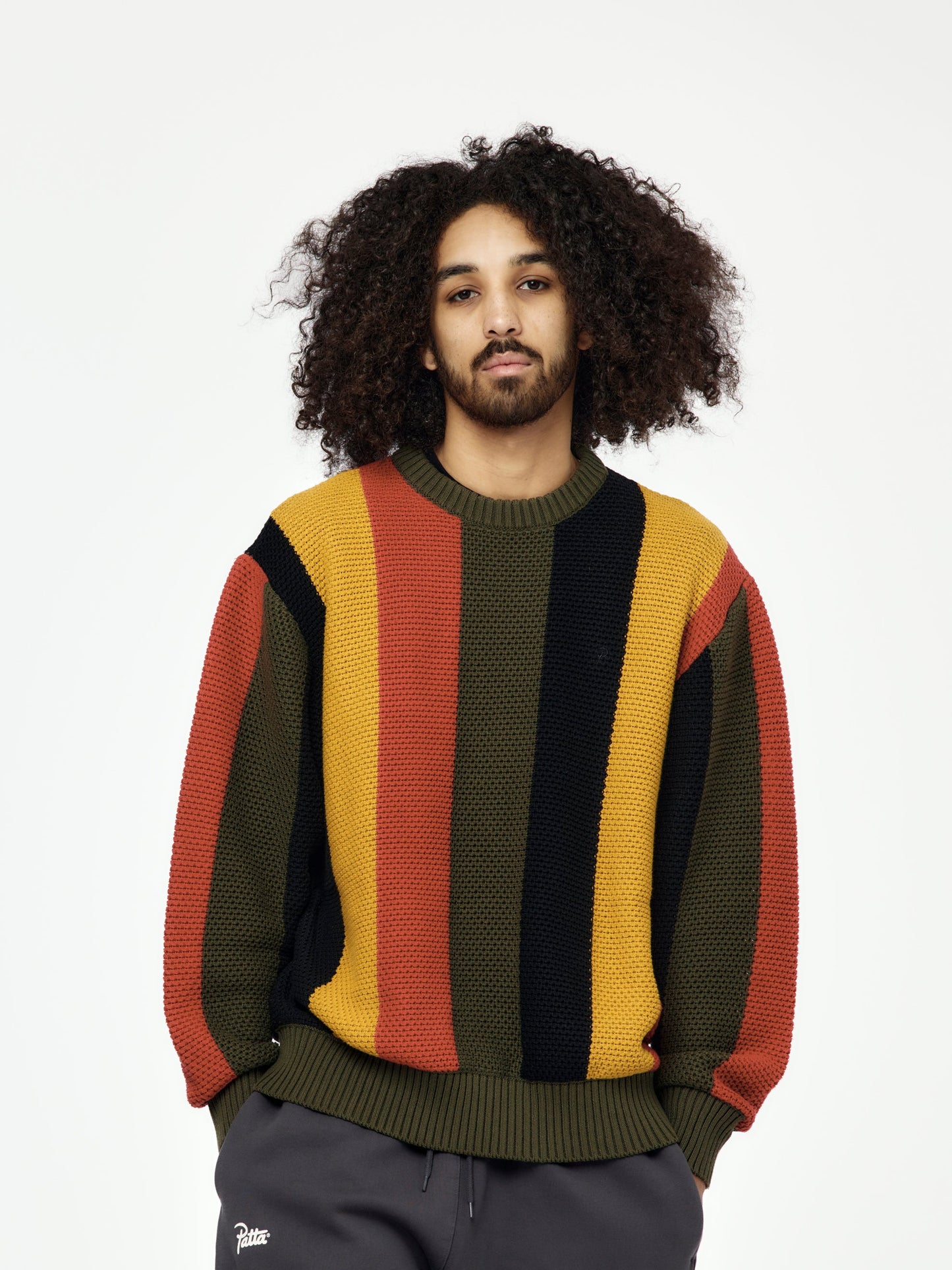 Striped Honeycomb Knitted Sweater (Multi)