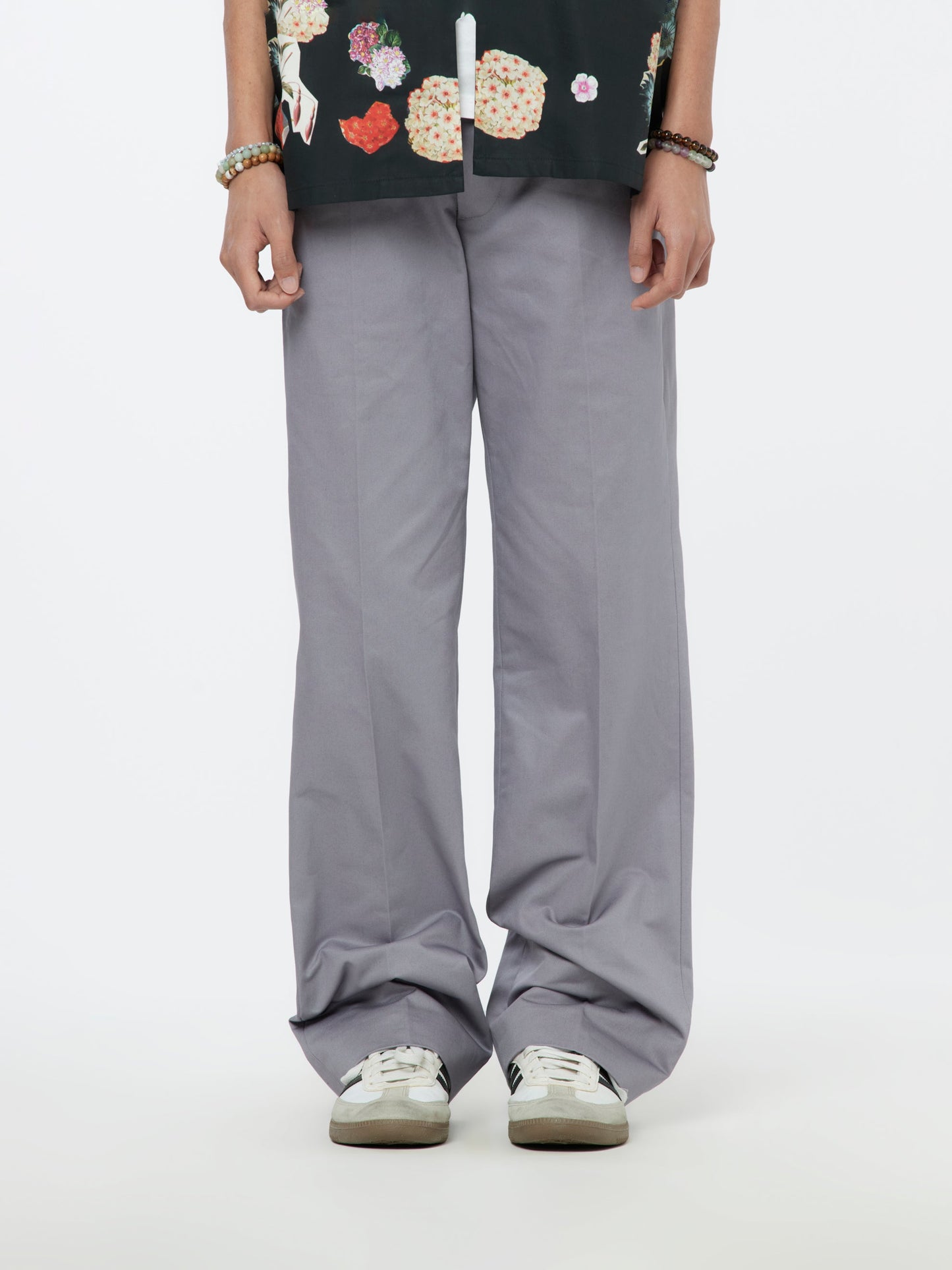 Leather Lace Chino Pants (Mercury)