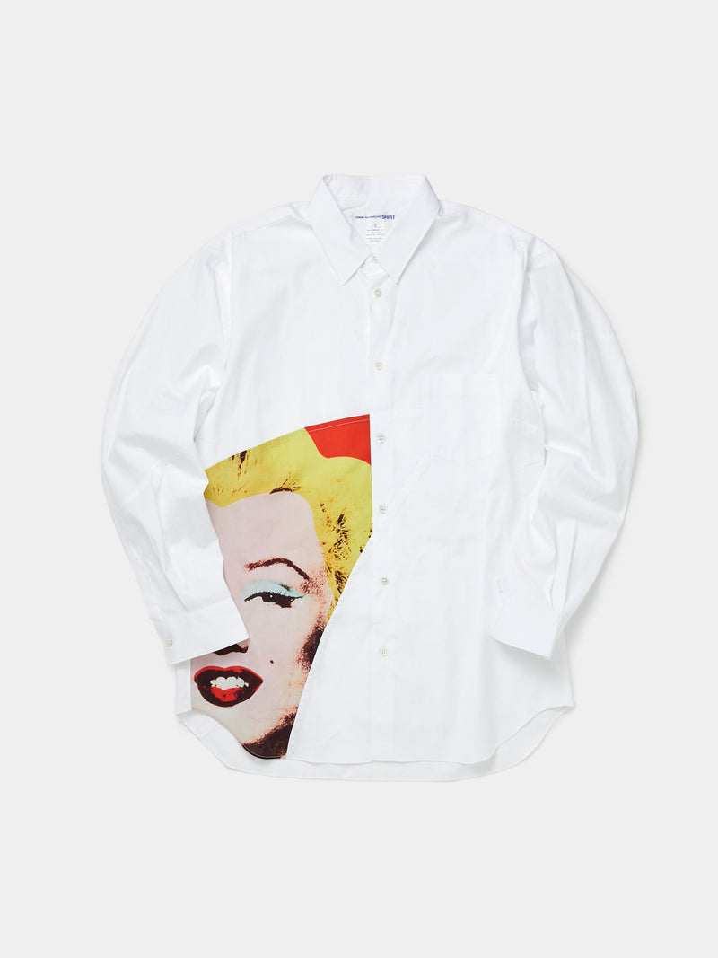 CDG Shirt Button Up Shirt (White/Print)
