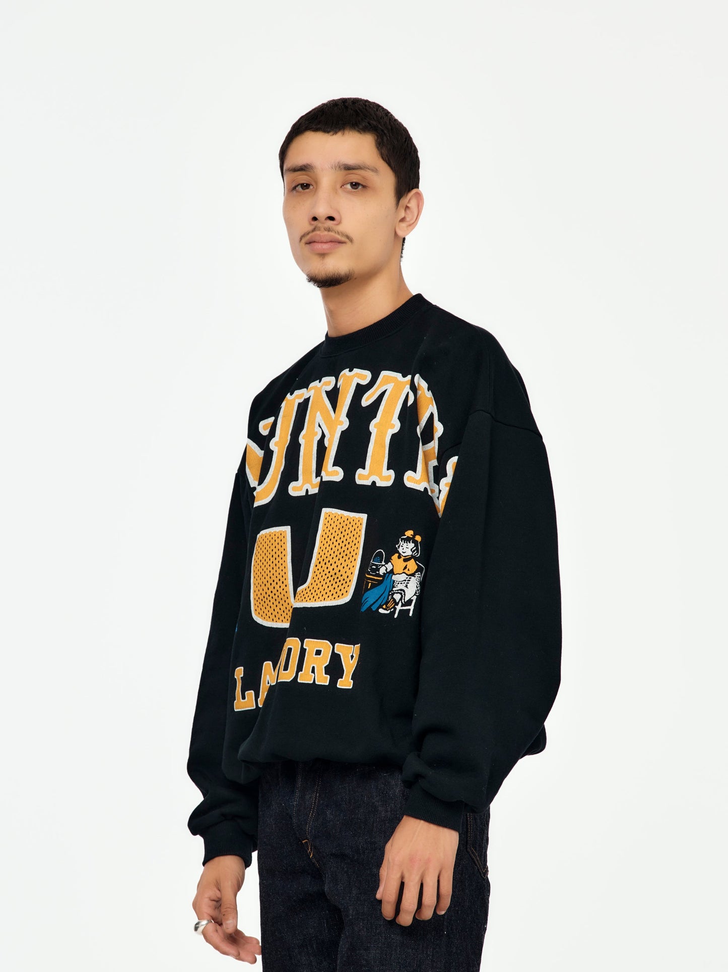 Kapital 30/-SWT Knit BIG SWT (BIG KOUNTRY) - Black
