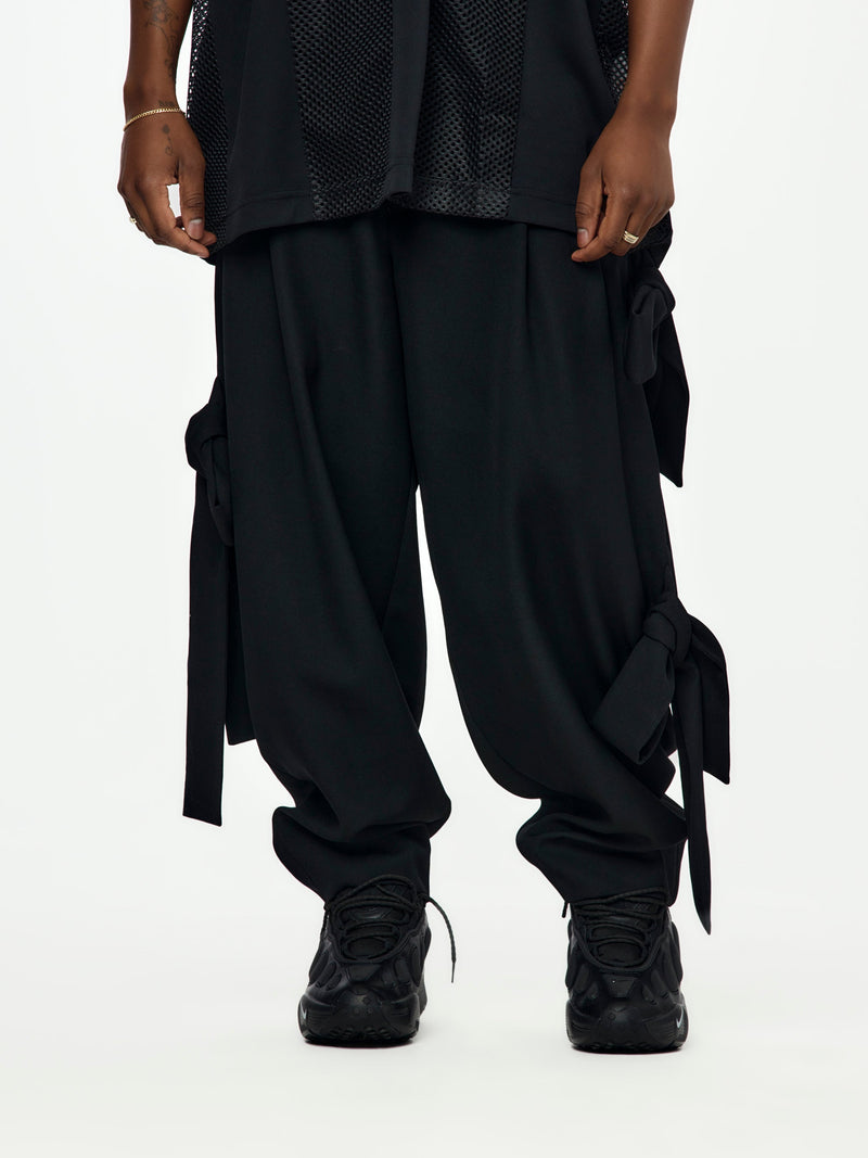 Comme des Garçons Homme Plus Wool Gabardine Knot Trousers (Black)