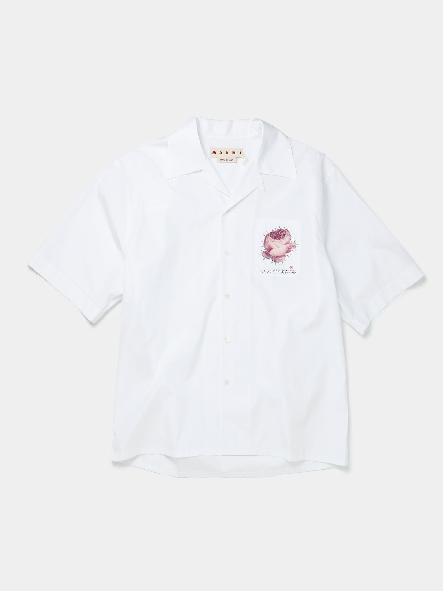 Organic Poplin Pocket Flower Shirt (Lily White)