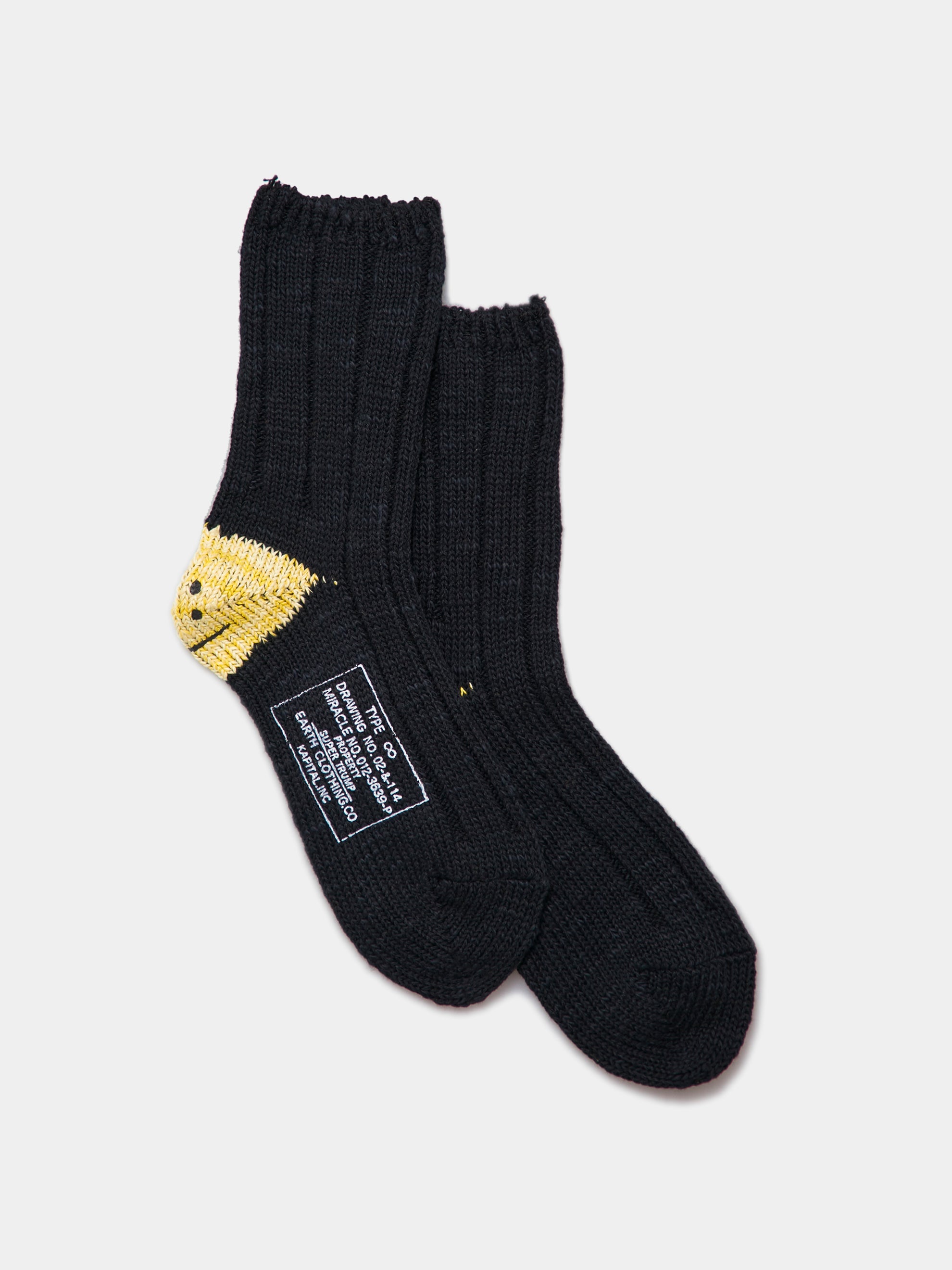56 Yarns MA-1 RAINBOWY HAPPY HEEL Socks (Black)