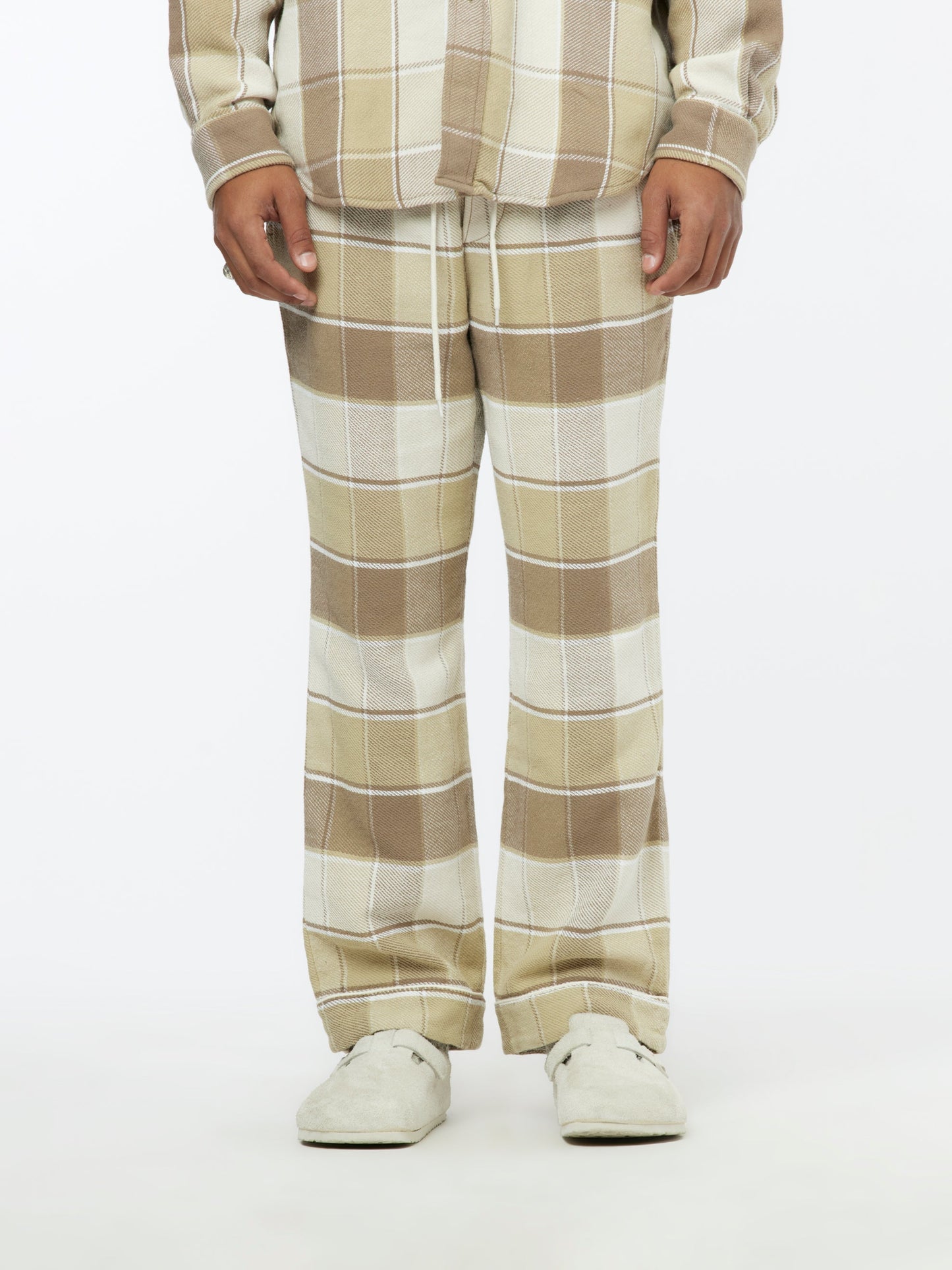 Checkered Pajama Pants (Beige)