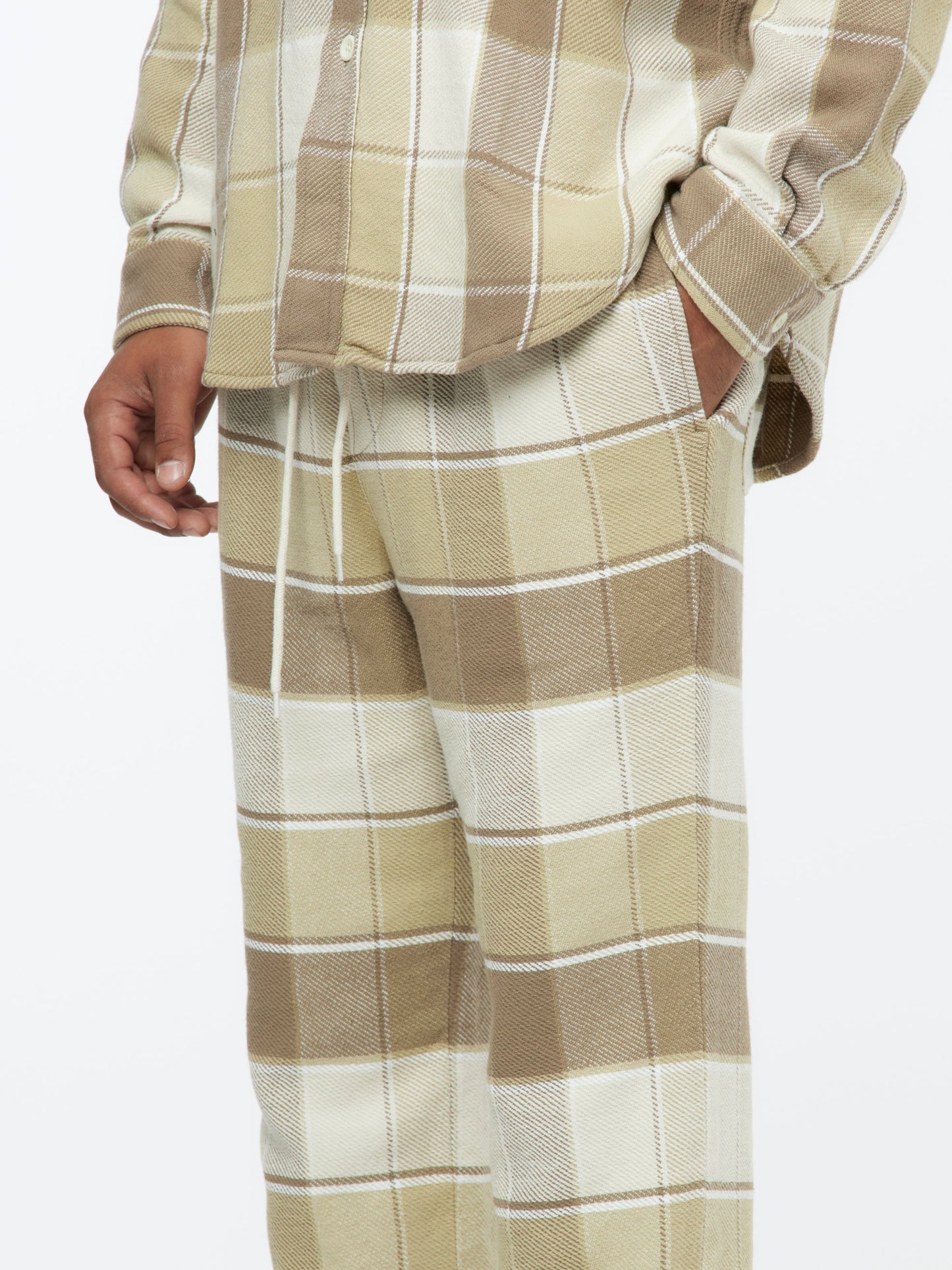 Checkered Pajama Pants (Beige)