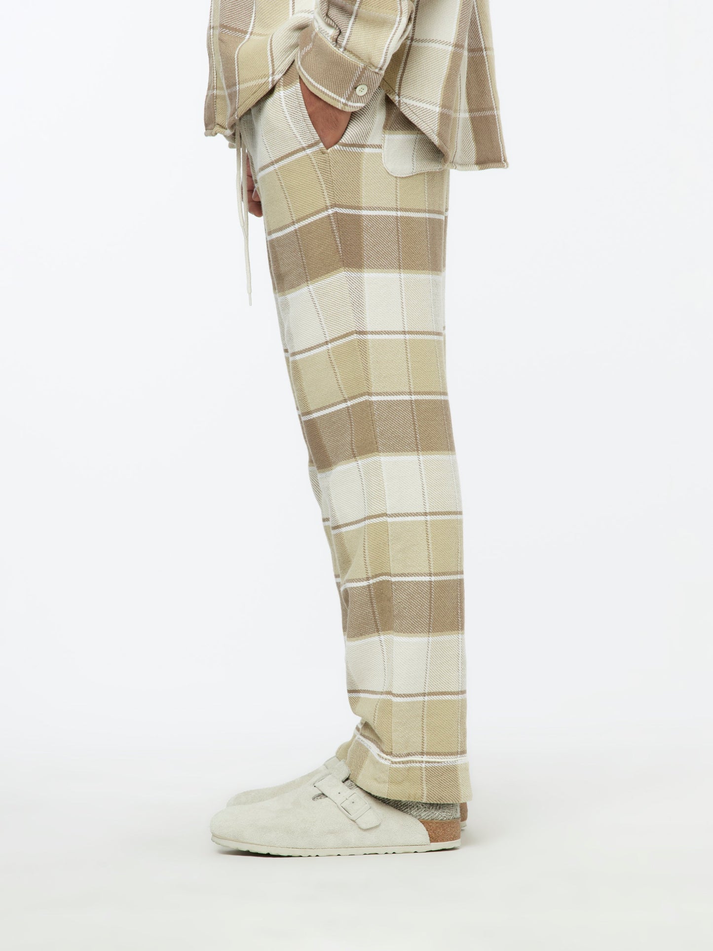 Checkered Pajama Pants (Beige)